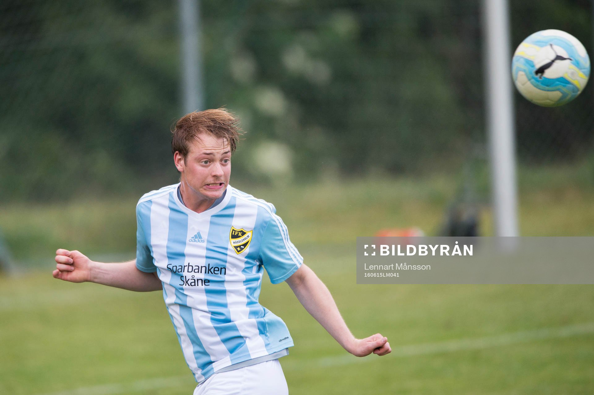 IFK Hässleholms Axel Harletun i matchen i DM mellan