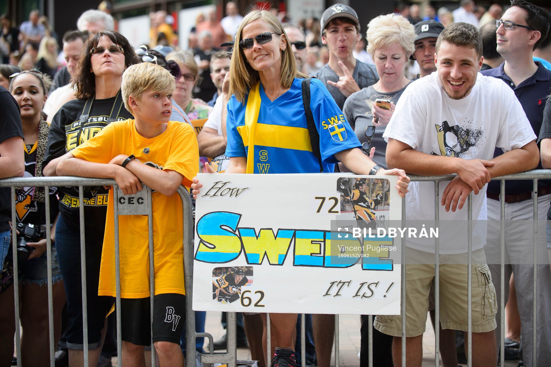Lynette Disanti, of Sarver, Pennsylvania, holds a sign of