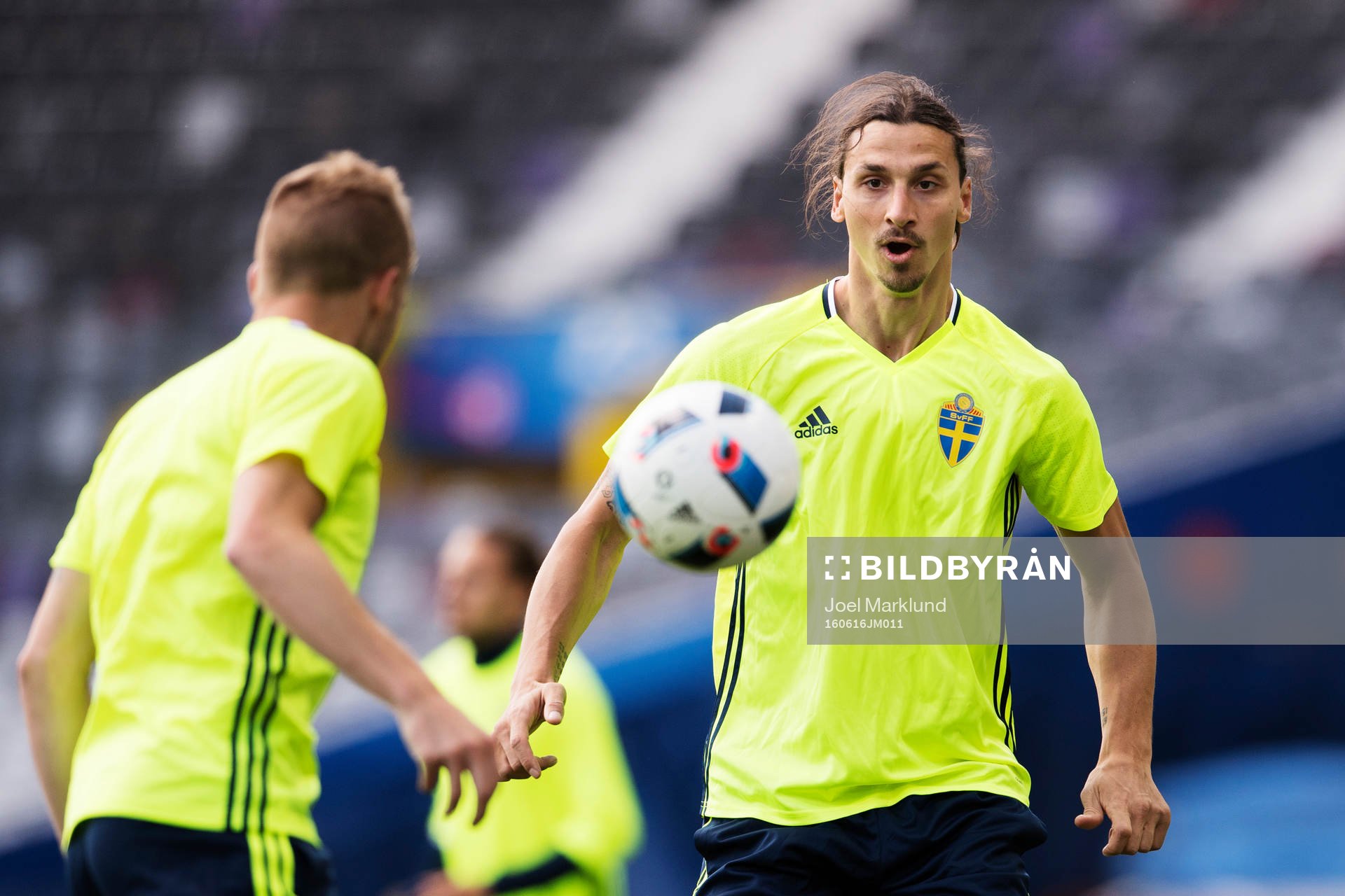 Zlatan Ibrahimovic på Sveriges fotbollslandslags träning