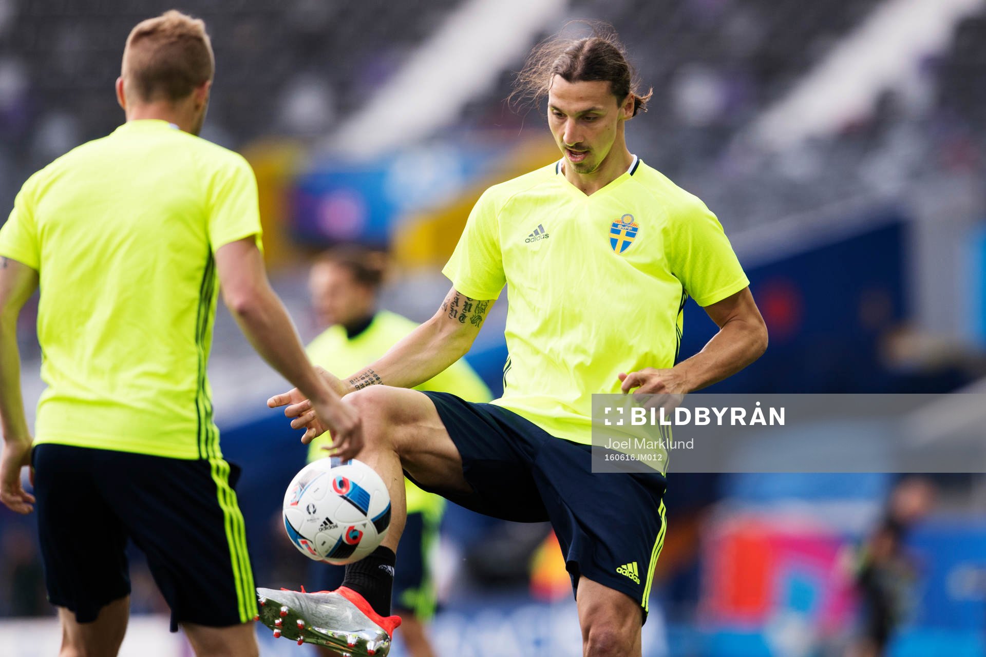 Zlatan Ibrahimovic på Sveriges fotbollslandslags träning