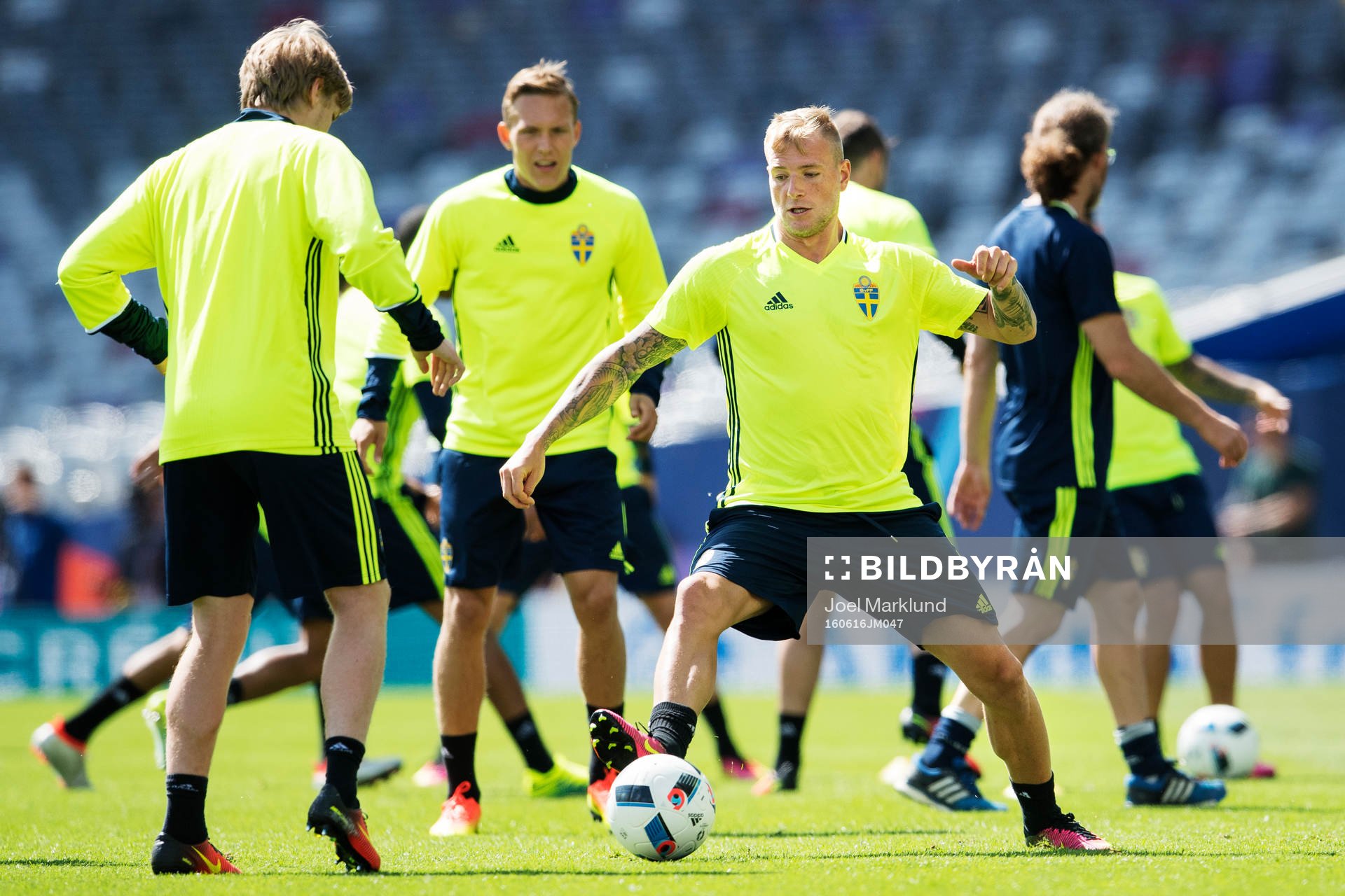 John Guidetti på Sveriges fotbollslandslags träning