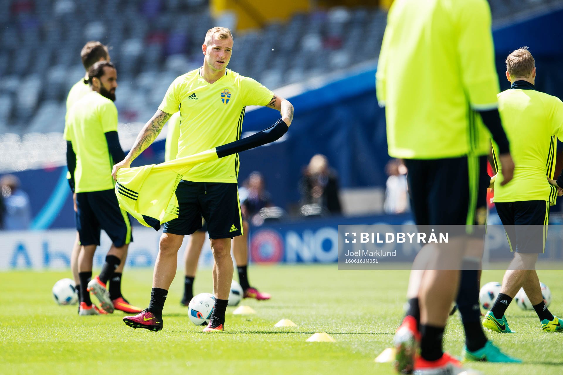 John Guidetti på Sveriges fotbollslandslags träning