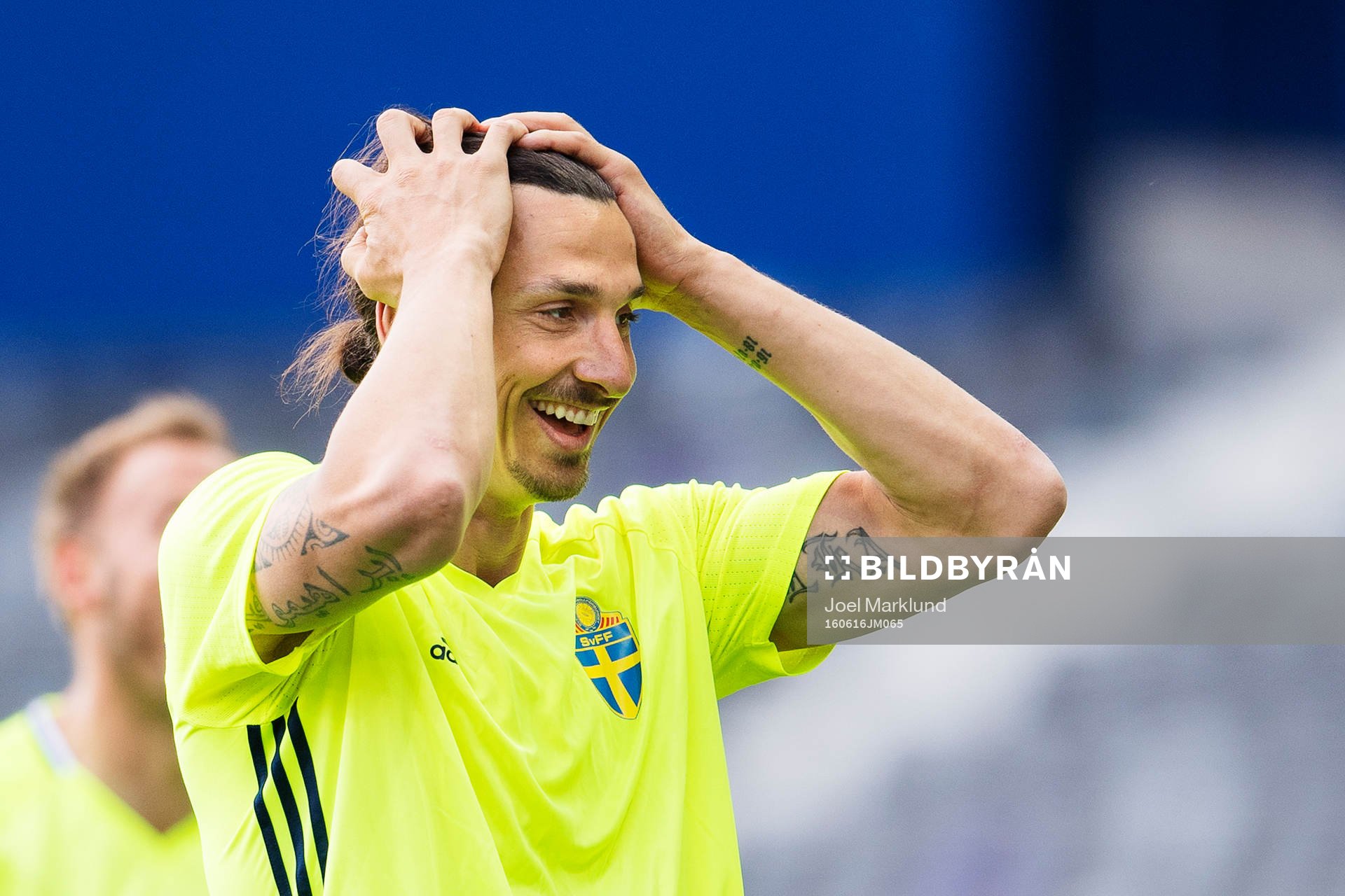 Zlatan Ibrahimovic på Sveriges fotbollslandslags träning