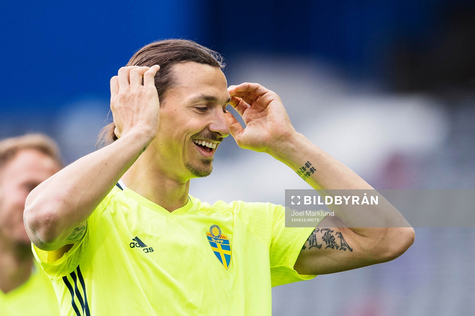 Zlatan Ibrahimovic på Sveriges fotbollslandslags träning