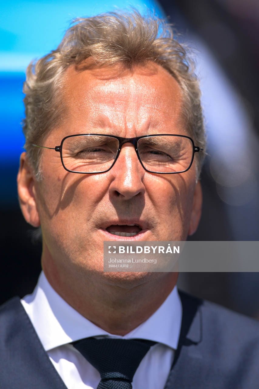 Sveriges förbundskapten Erik Hamrén i fotbollsmatchen