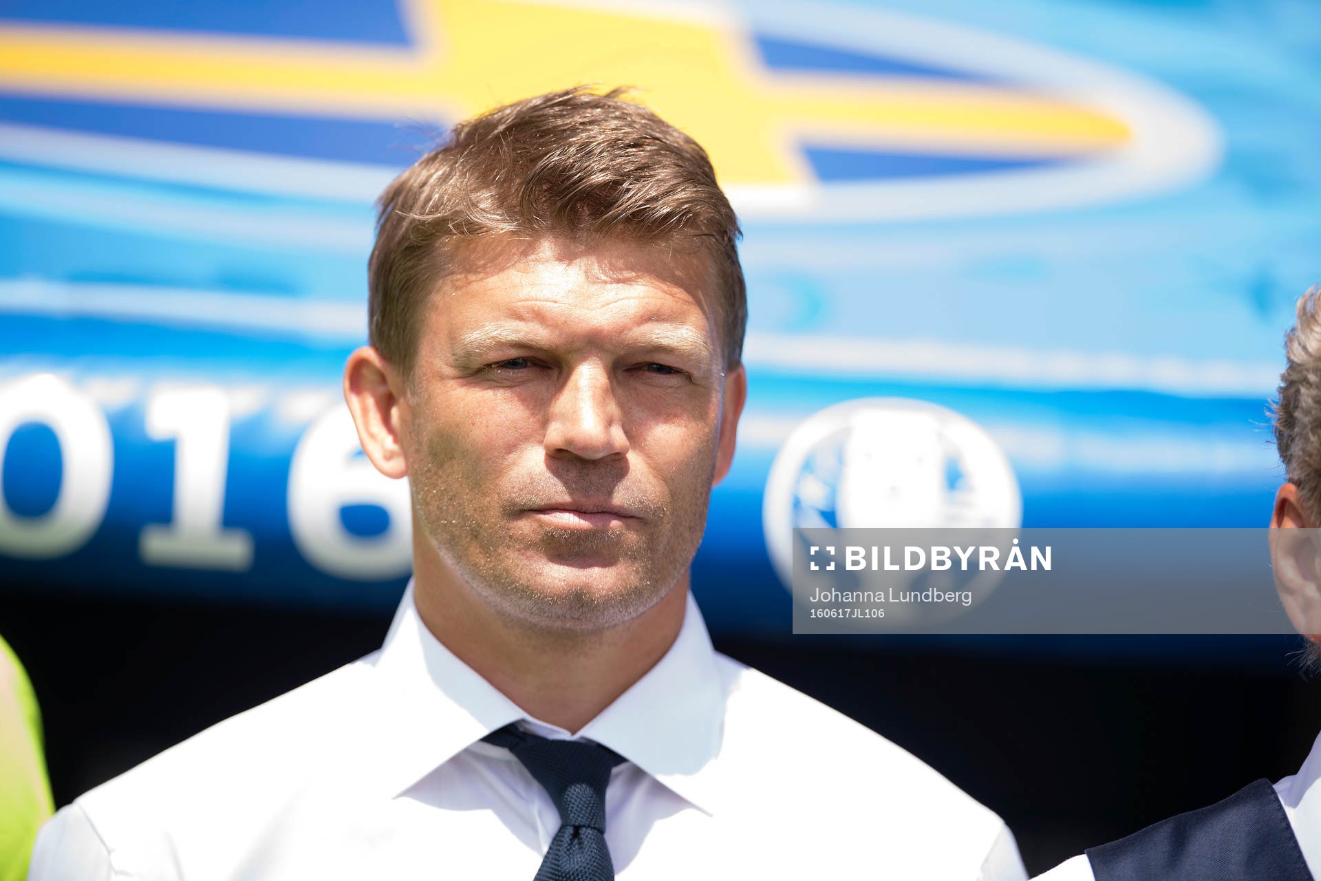 Sveriges players manager Marcus Allbäck  i fotbollsmatchen