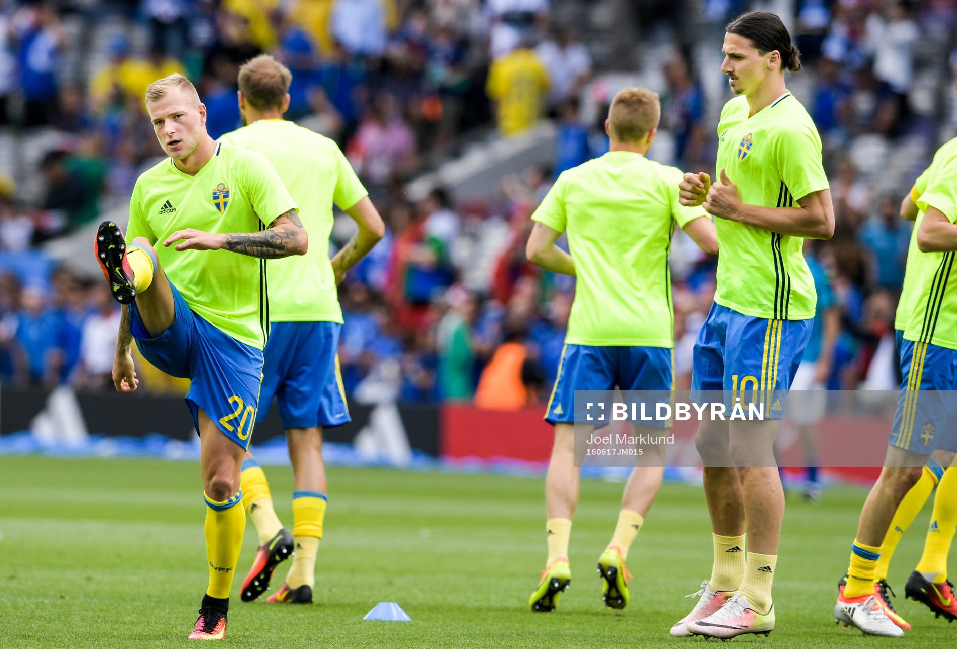 Sveriges John Guidetti och Zlatan Ibrahimovic