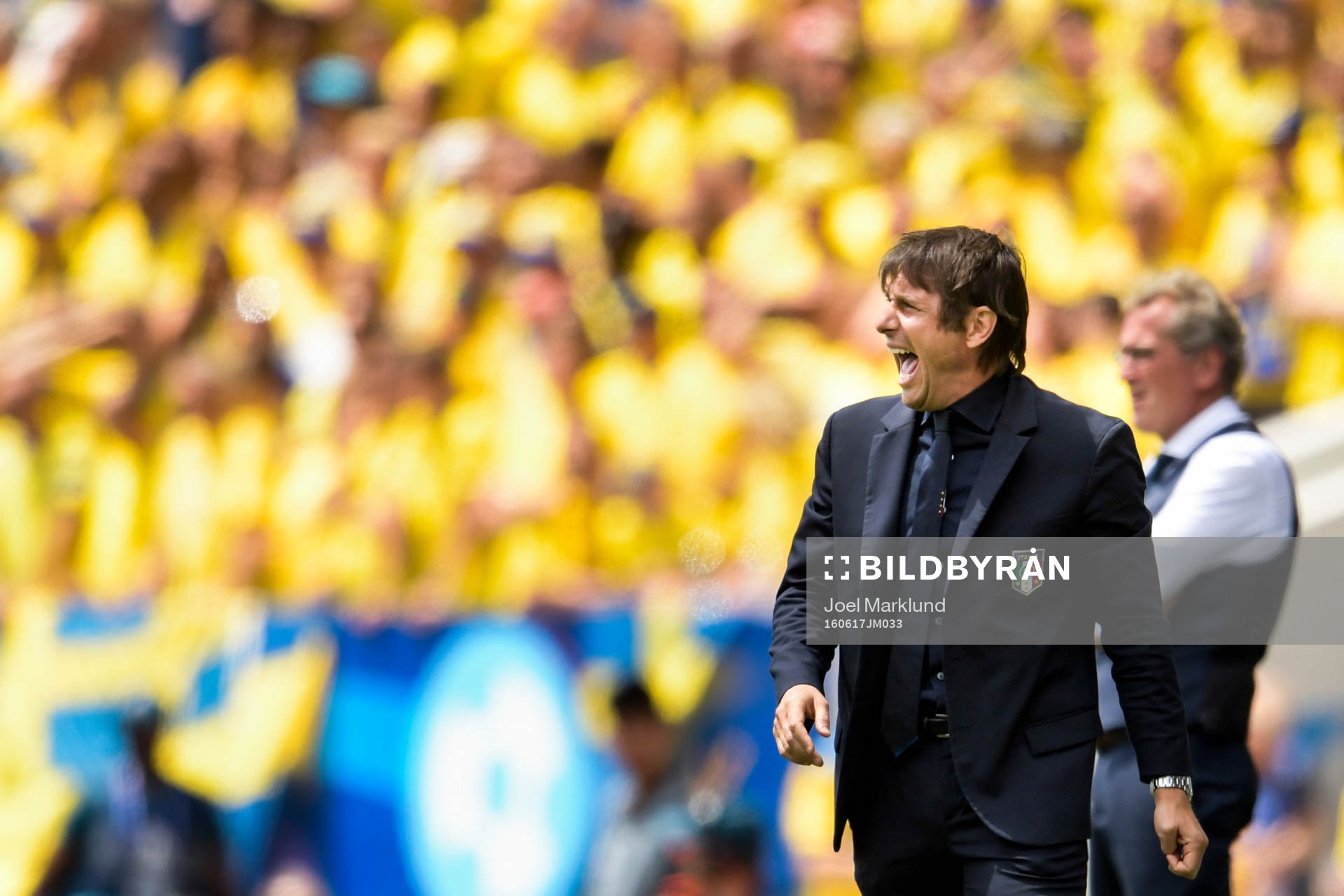 Italiens förbundskapten Antonio Conte i fotbollsmatchen mellan Italien och Sverige under fotbolls-EM den 17 juni 2016 i Toulouse.