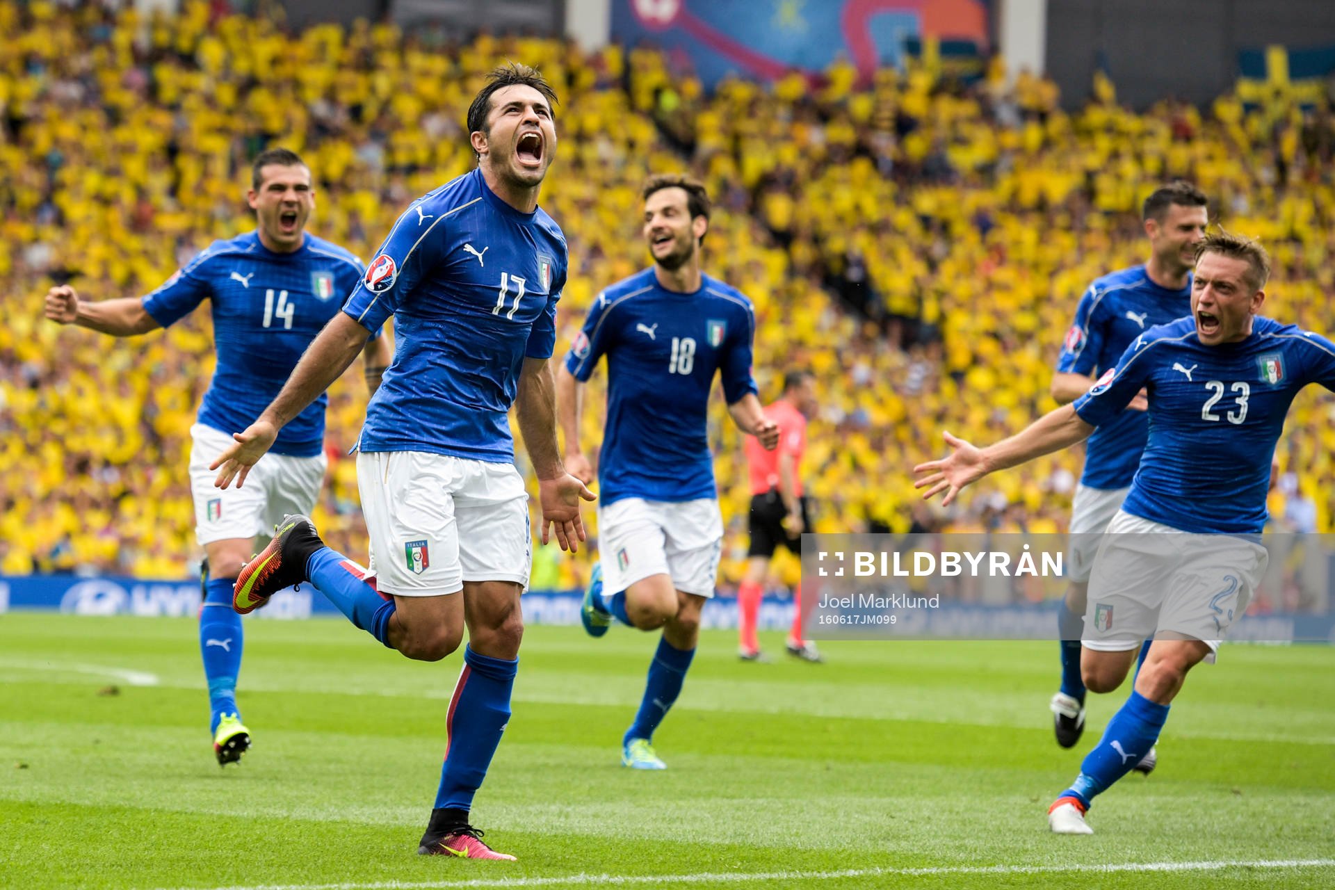 Italiens Stefano Sturaro, Eder, Marco Parolo och Emanuele