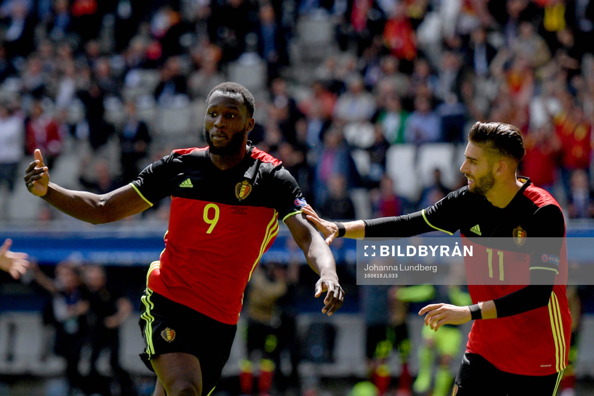 Belgiens Romelu Lukaku jublar