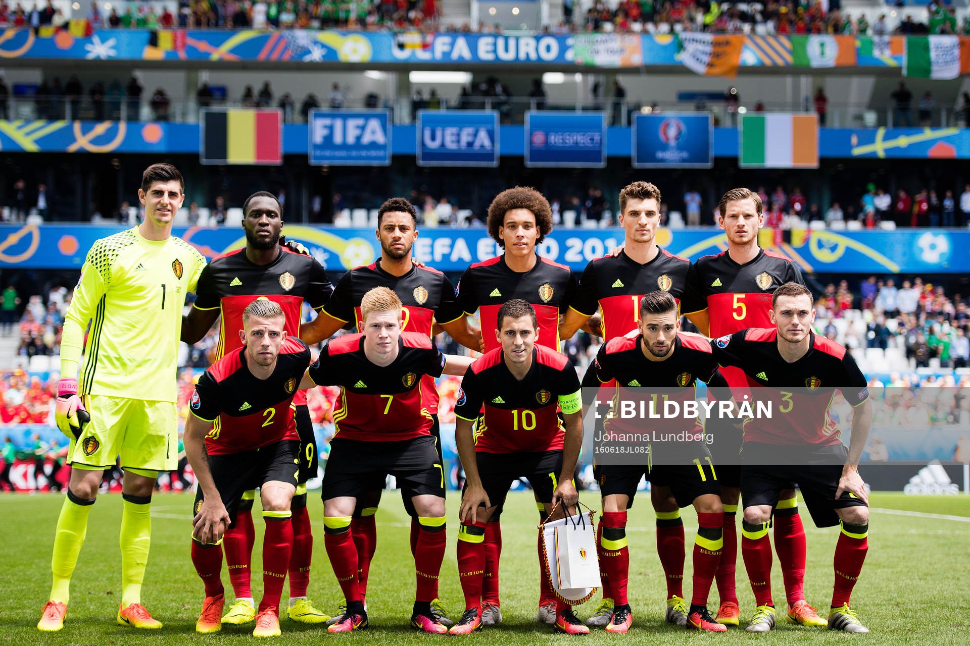 Belgiens lag ställer upp för en lagbild