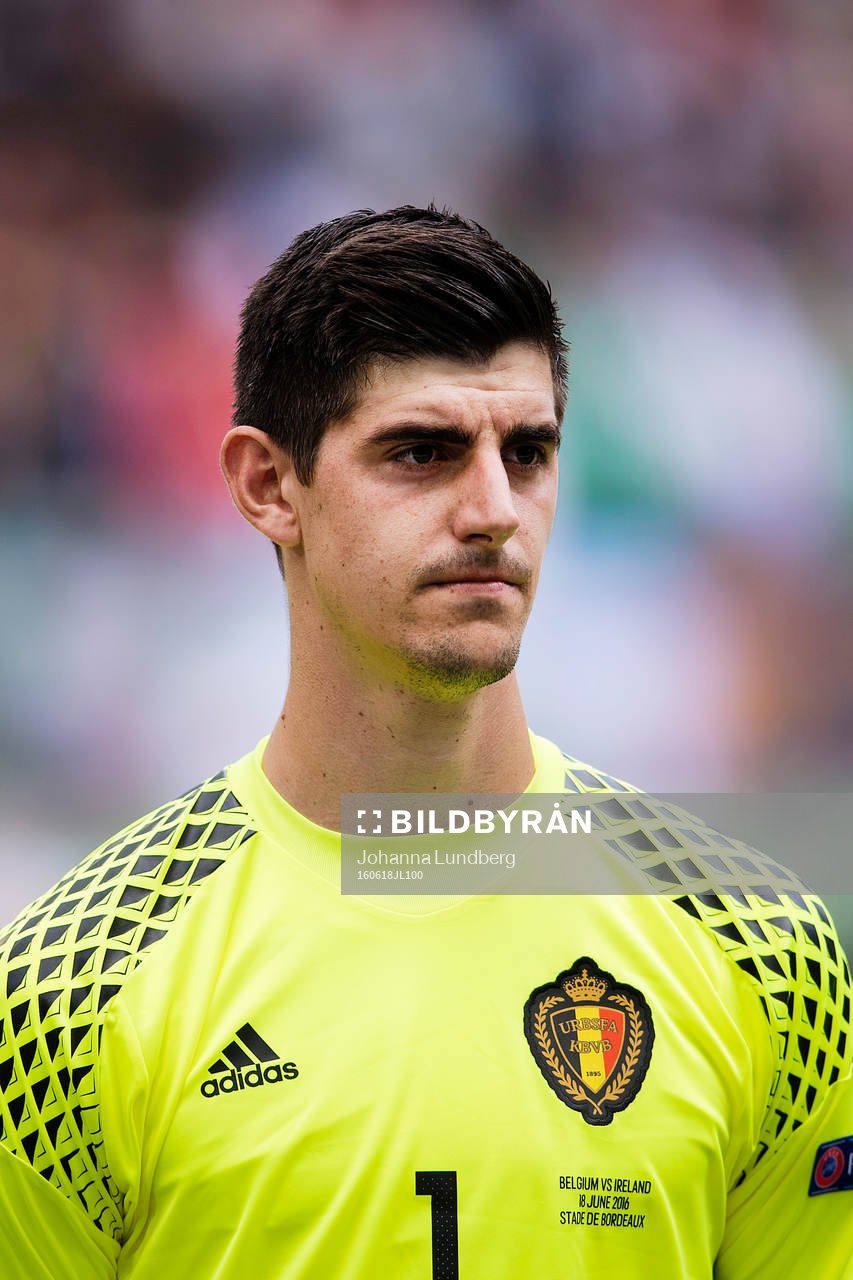 Belgiens målvakt Thibaut Courtois i fotbollsmatchen mellan