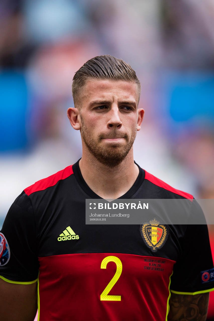 Belgiens Toby Alderweireld i fotbollsmatchen mellan Belgien