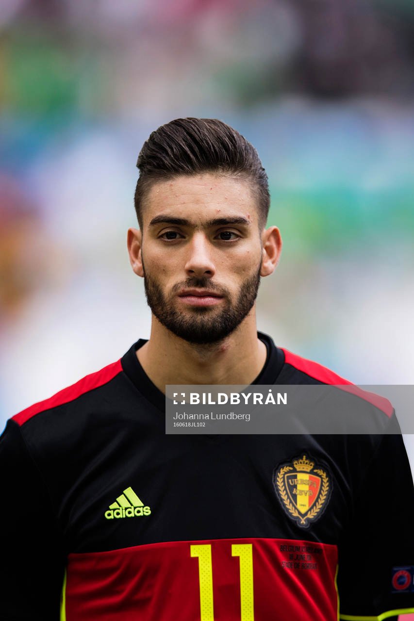 Belgiens Yannick Carrasco  i fotbollsmatchen mellan Belgien
