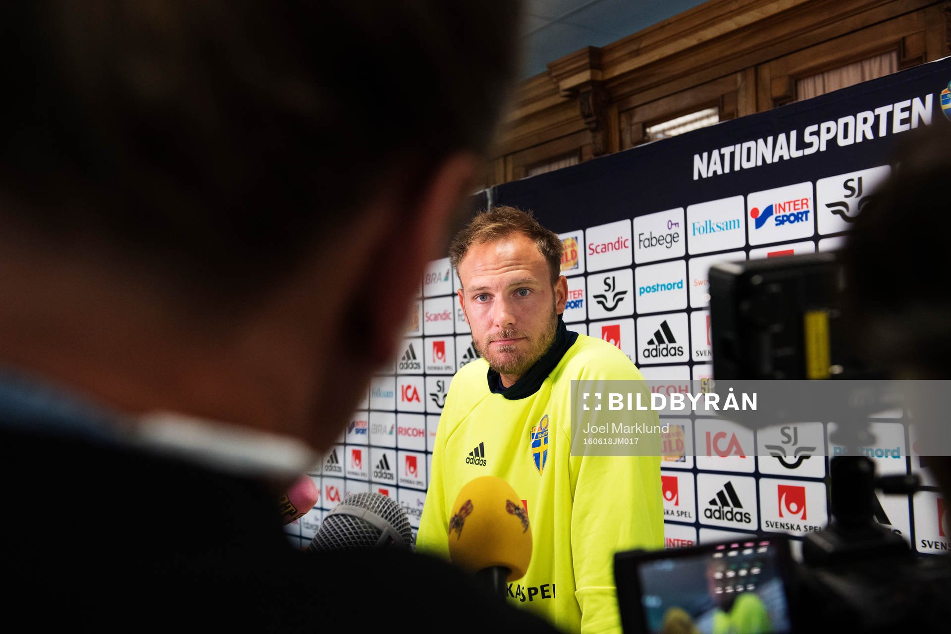Andreas Granqvist på Sveriges fotbollslandslags pressträff