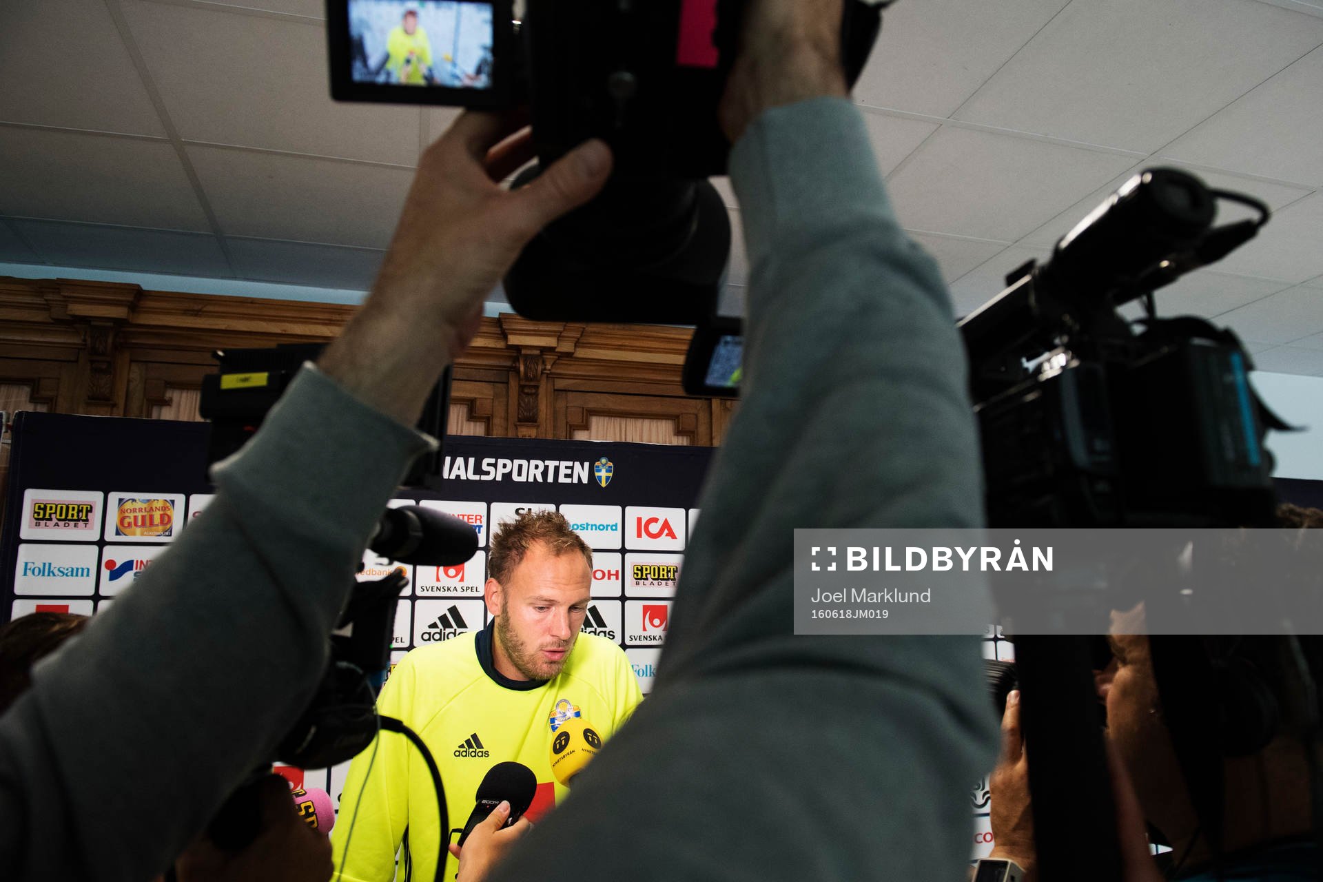 Andreas Granqvist på Sveriges fotbollslandslags pressträff