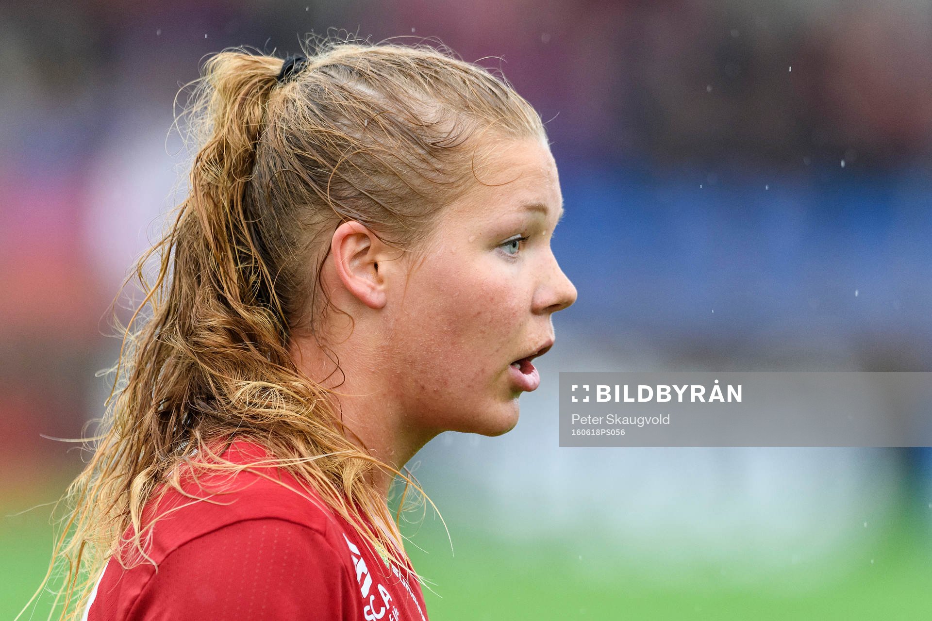 Piteås Nina Jakobsson under semifinalen i Svenska Cupen i fotboll mellan Piteå och Rosengård den 18 juni 2016 i Piteå.