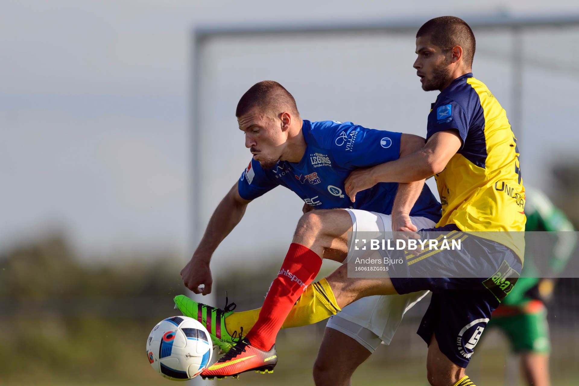 Åtvidabergs Shkodran Maholli under fotbollsmatchen i Superettan mellan Ängelholm och Åtvidaberg den 18 juni 2016 i Ängelholm.
