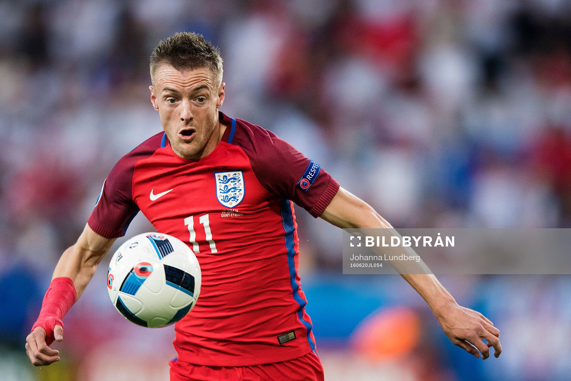 Englands Jamie Vardy i fotbollsmatchen mellan Slovakien och