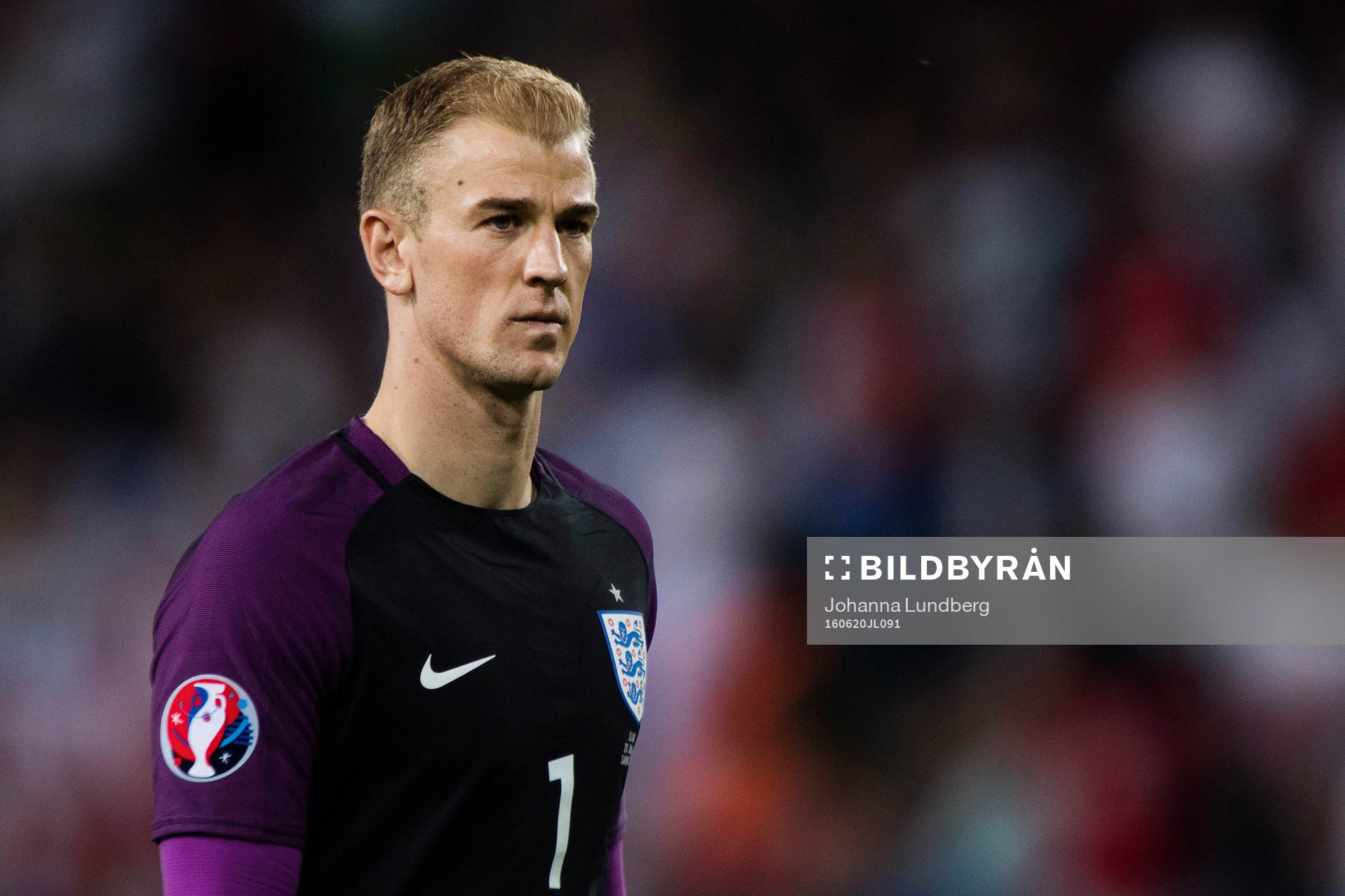 Englands målvakt Joe Hart  i fotbollsmatchen mellan
