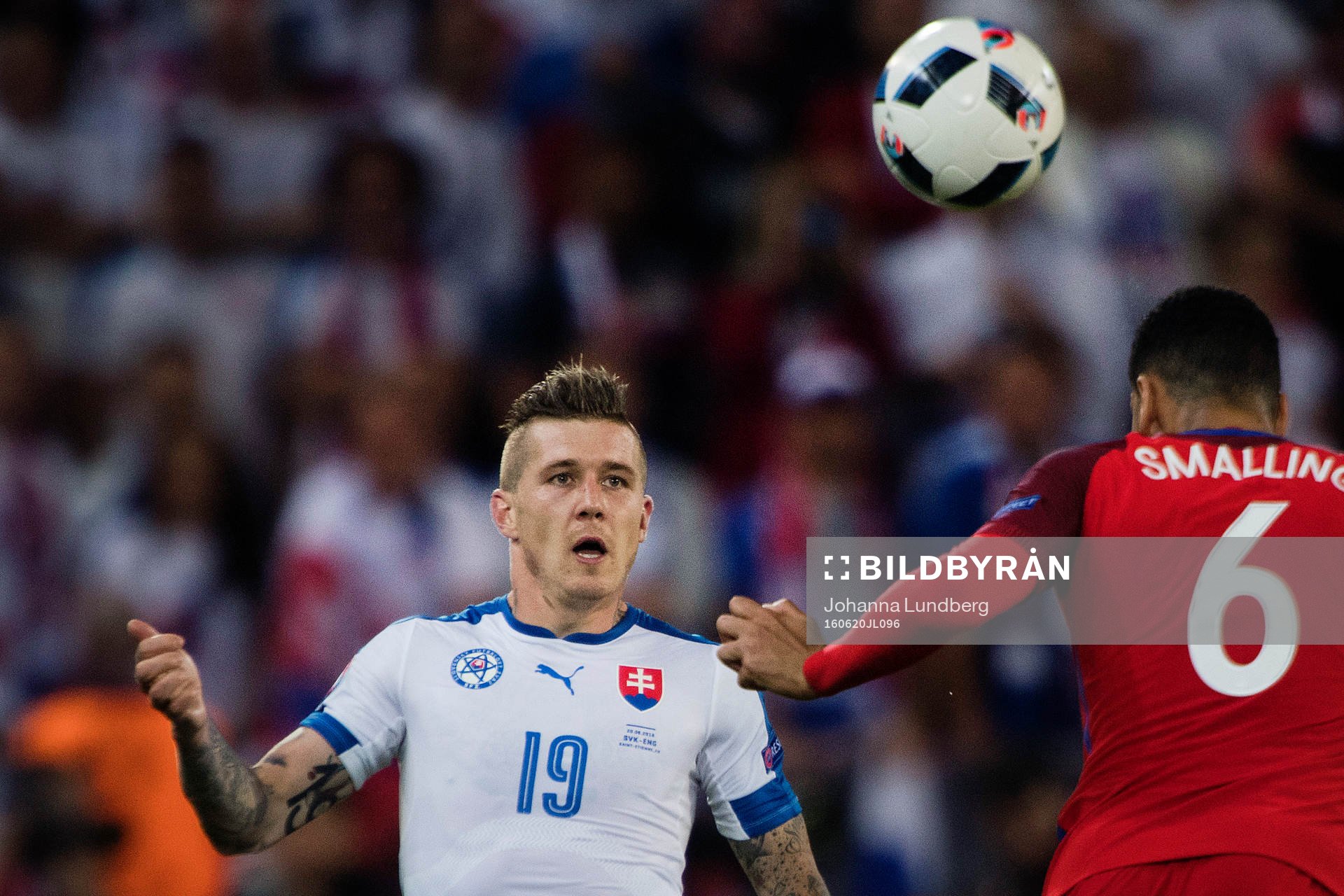 Slovakiens Jurij Kucka i fotbollsmatchen mellan Slovakien och England under fotbolls-EM den 20 juni 2016 i Saint Etienne.