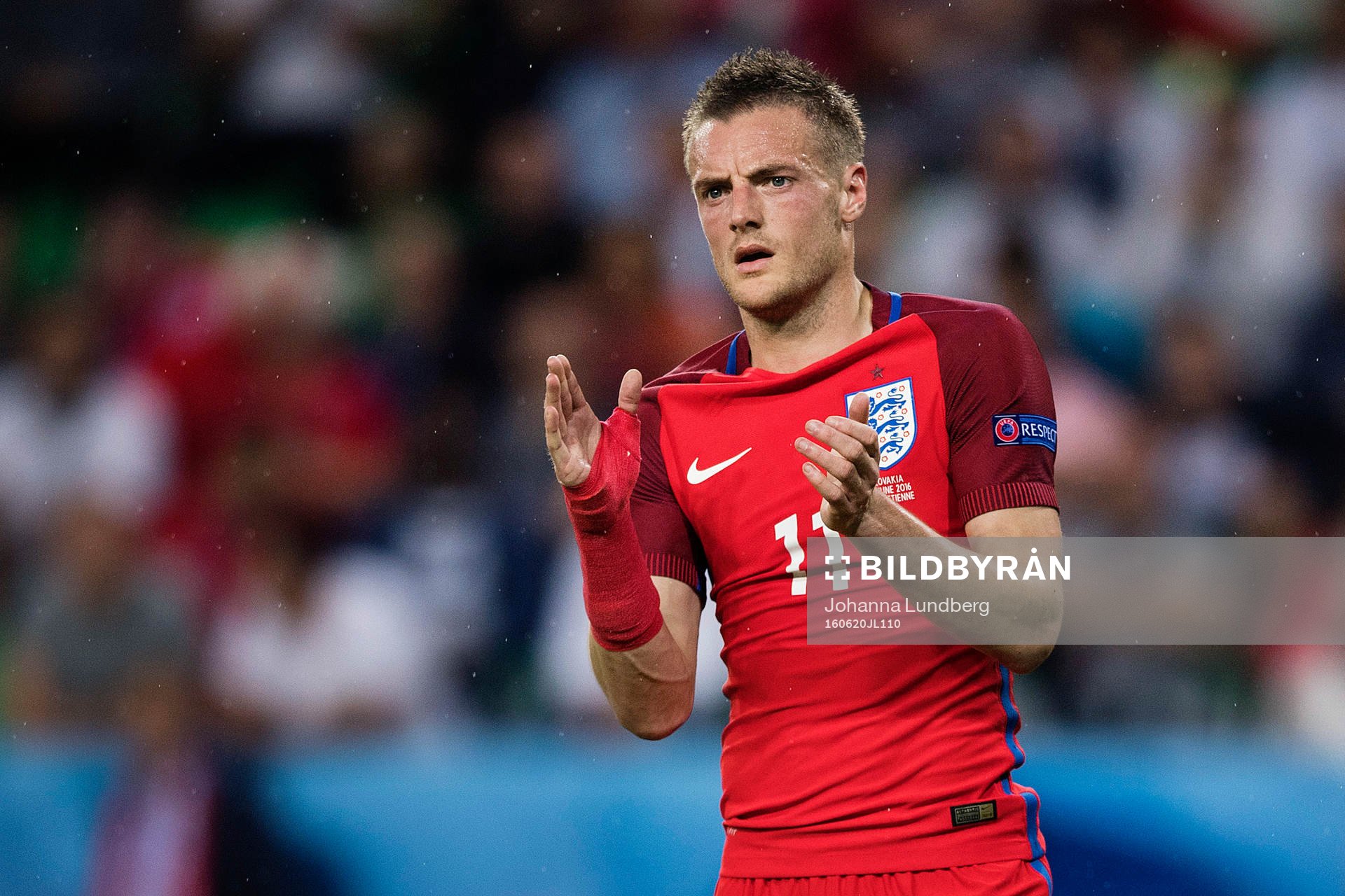 Englands Jamie Vardy  i fotbollsmatchen mellan Slovakien