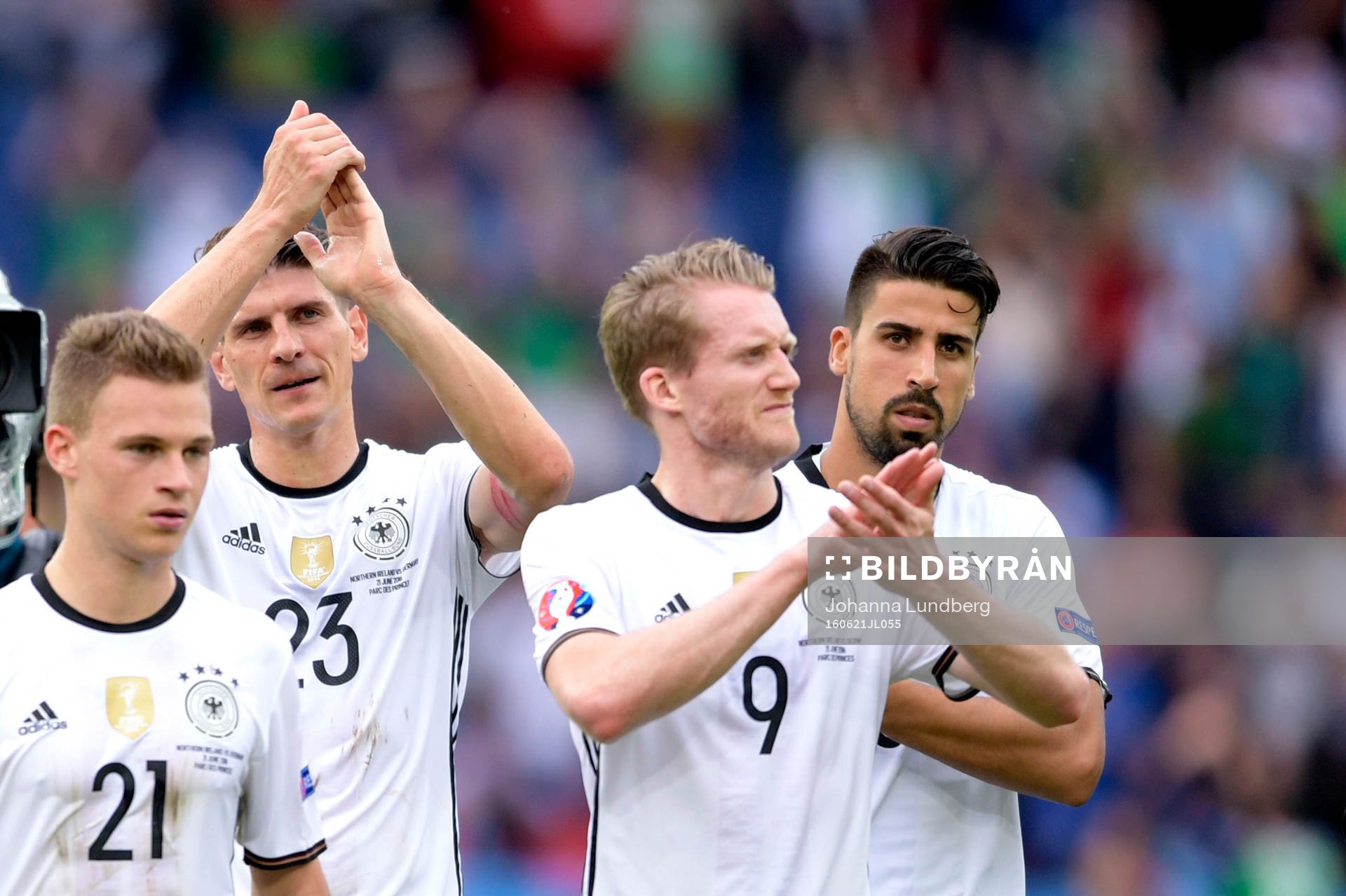 Tysklands Joshua Kimmich, Mario Gomez, André Schurrle och