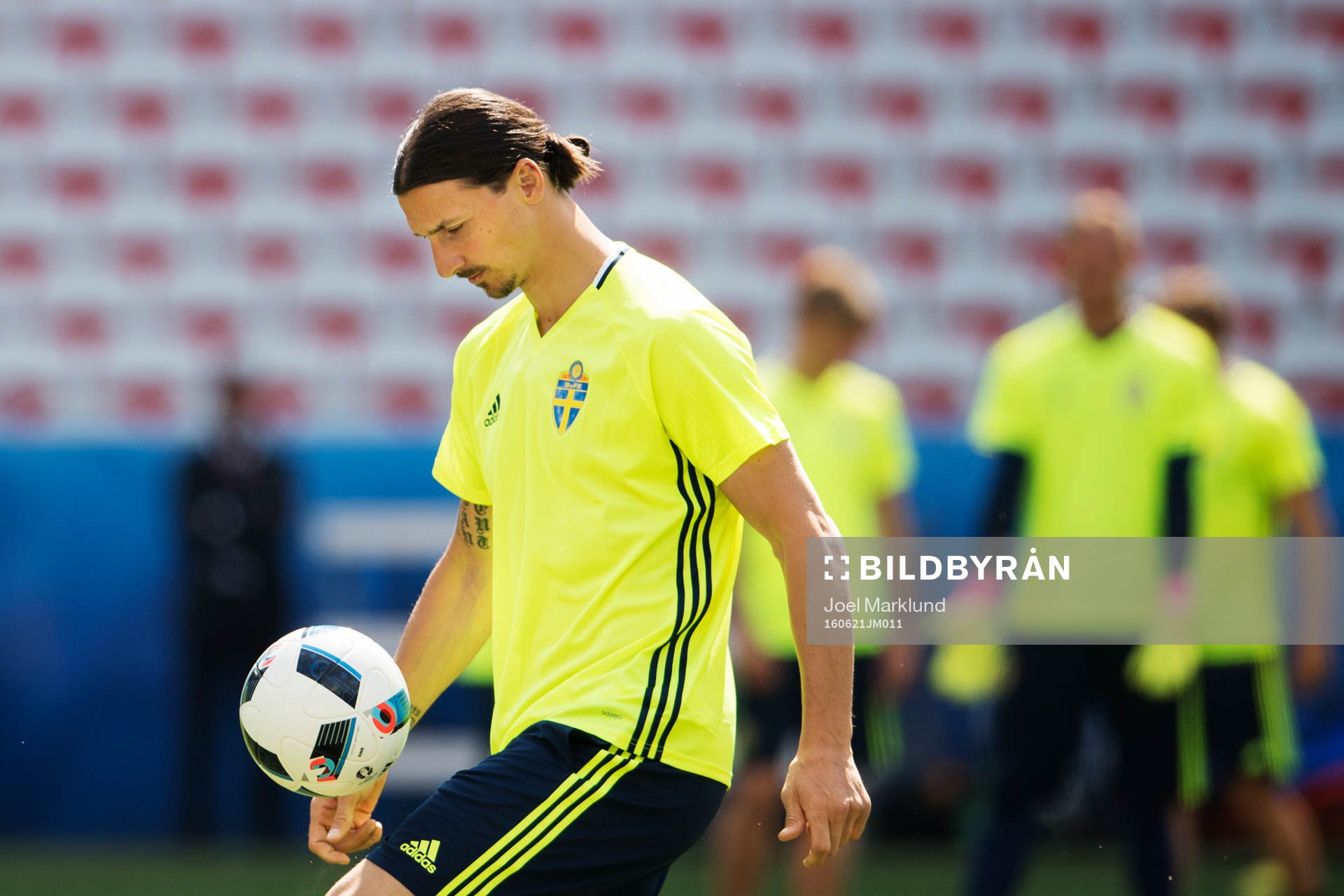 Zlatan Ibrahimovic på Sveriges fotbollslandslags träning