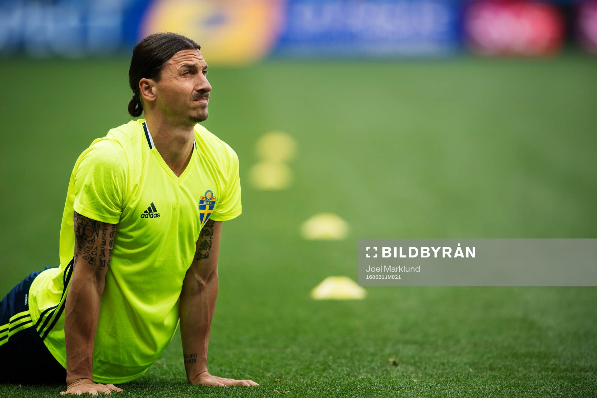Zlatan Ibrahimovic på Sveriges fotbollslandslags träning