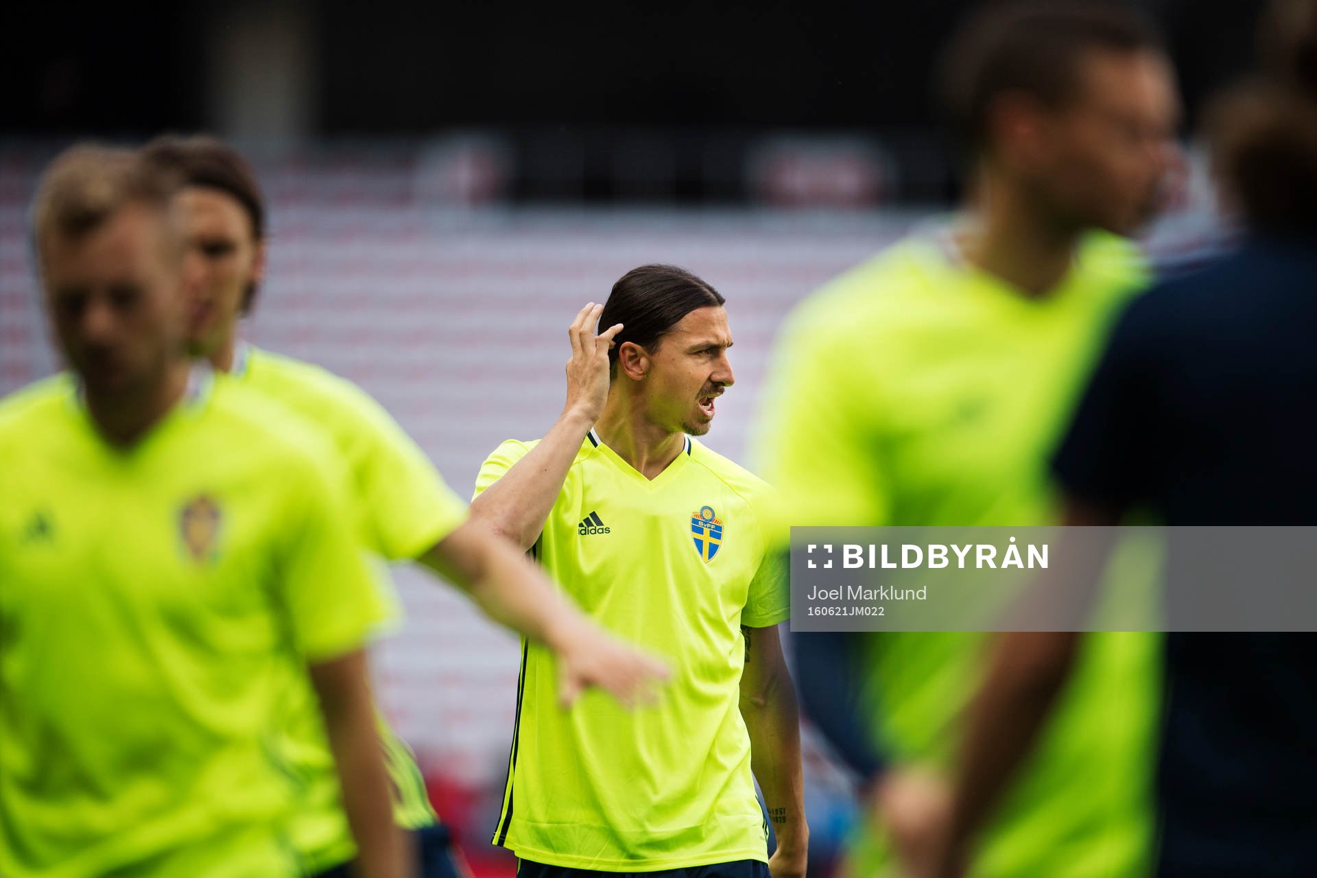 Zlatan Ibrahimovic på Sveriges fotbollslandslags träning