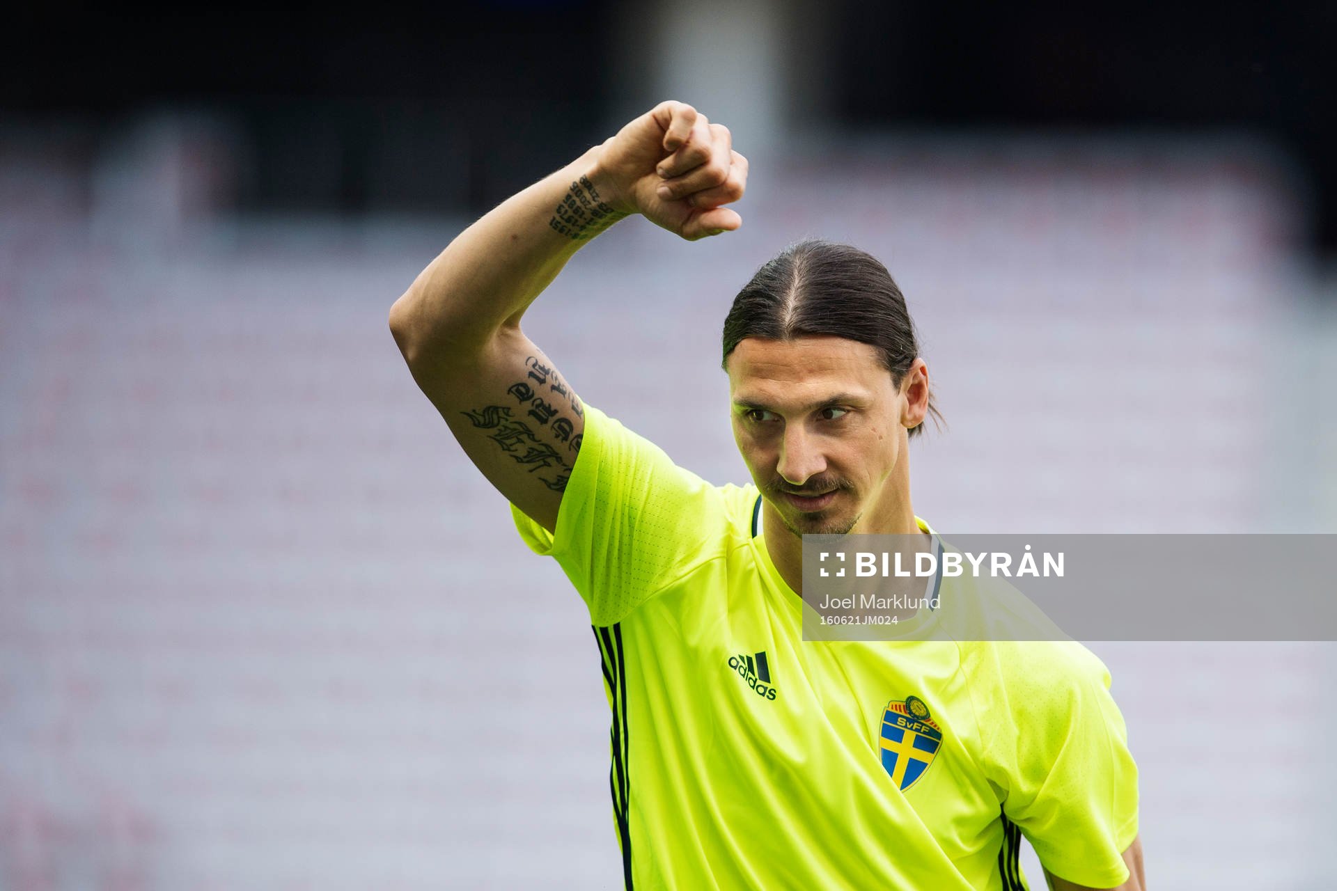 Zlatan Ibrahimovic på Sveriges fotbollslandslags träning