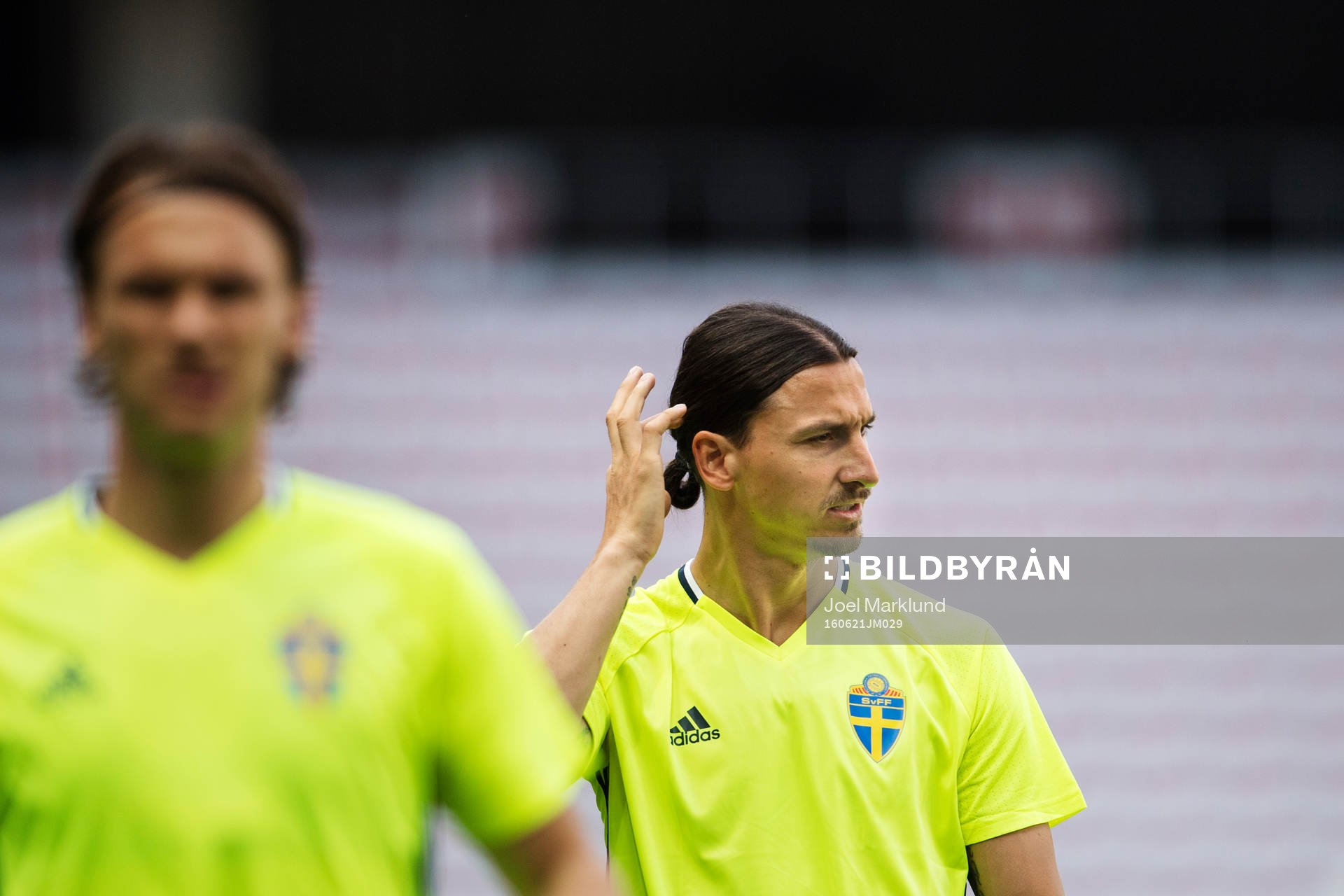 Zlatan Ibrahimovic på Sveriges fotbollslandslags träning