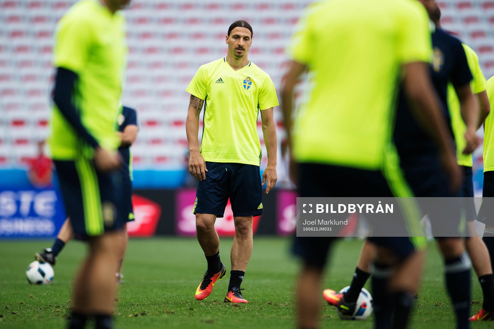 Zlatan Ibrahimovic på Sveriges fotbollslandslags träning