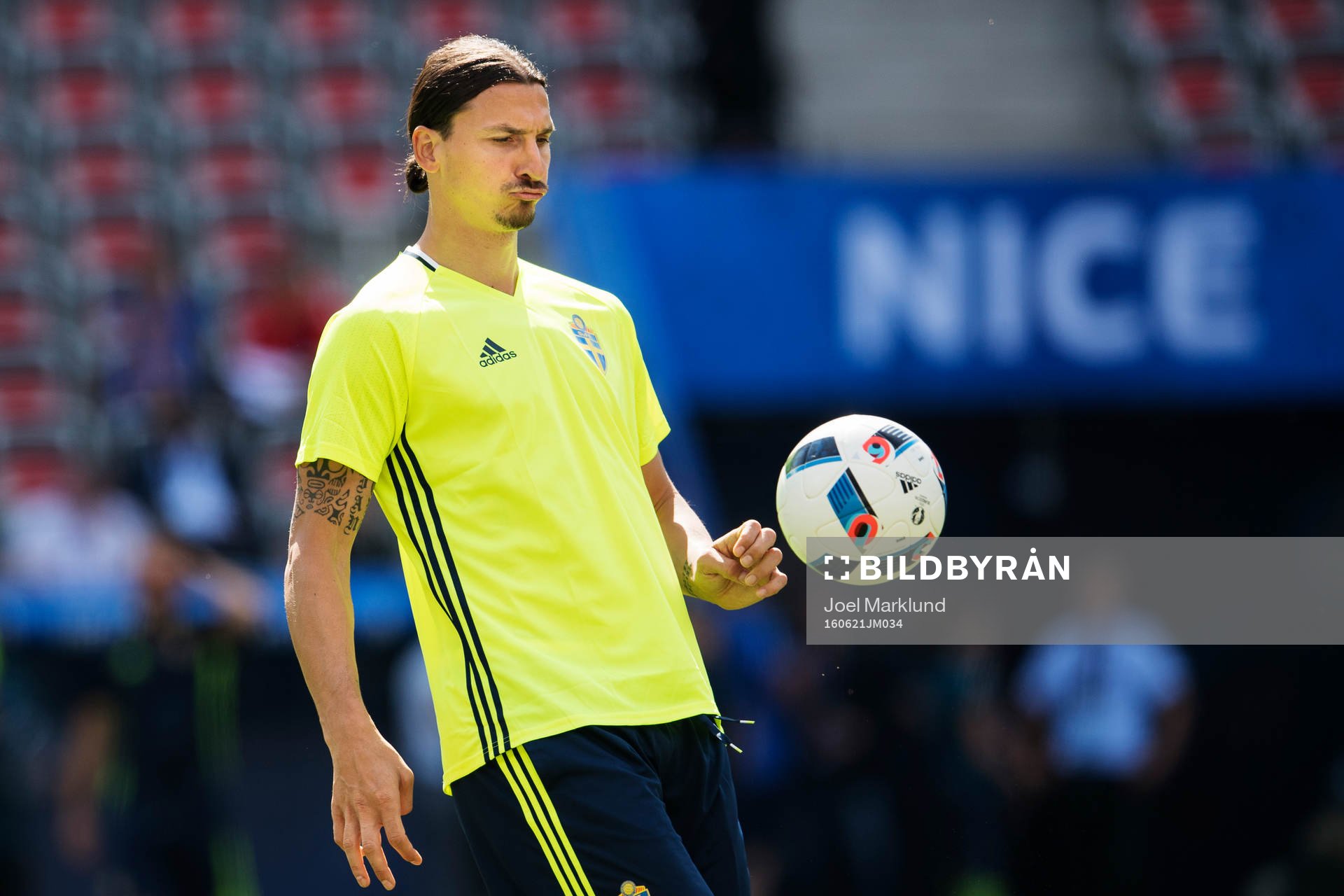 Zlatan Ibrahimovic på Sveriges fotbollslandslags träning