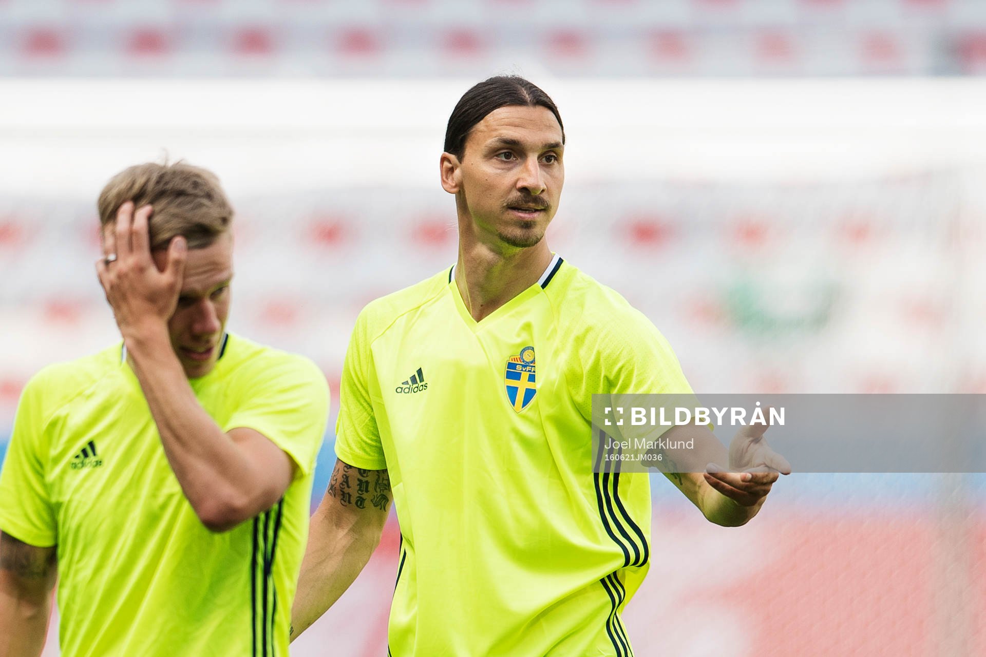 Zlatan Ibrahimovic på Sveriges fotbollslandslags träning
