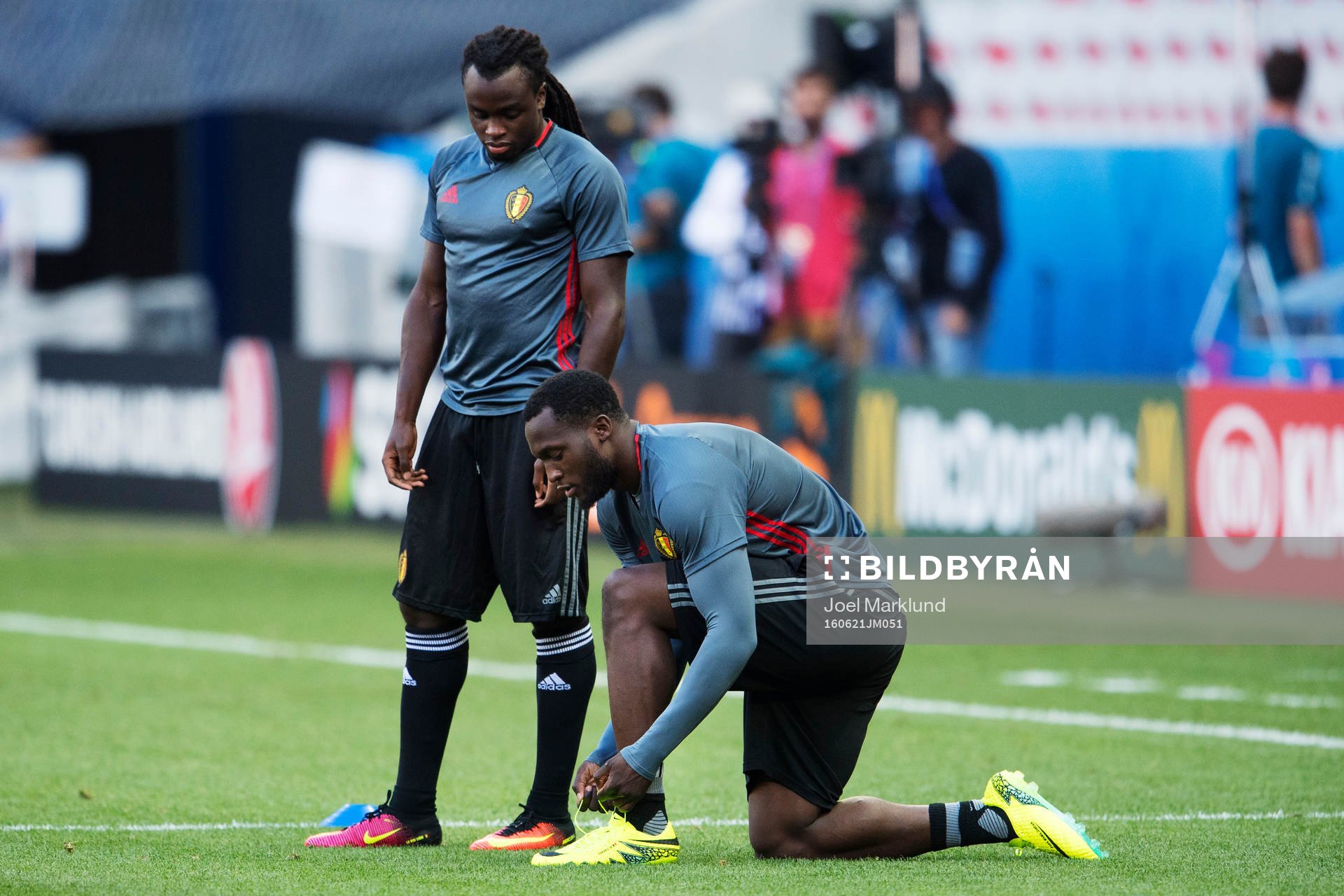 Jordan Lukaku och Romelu Lukaku på Belgiens