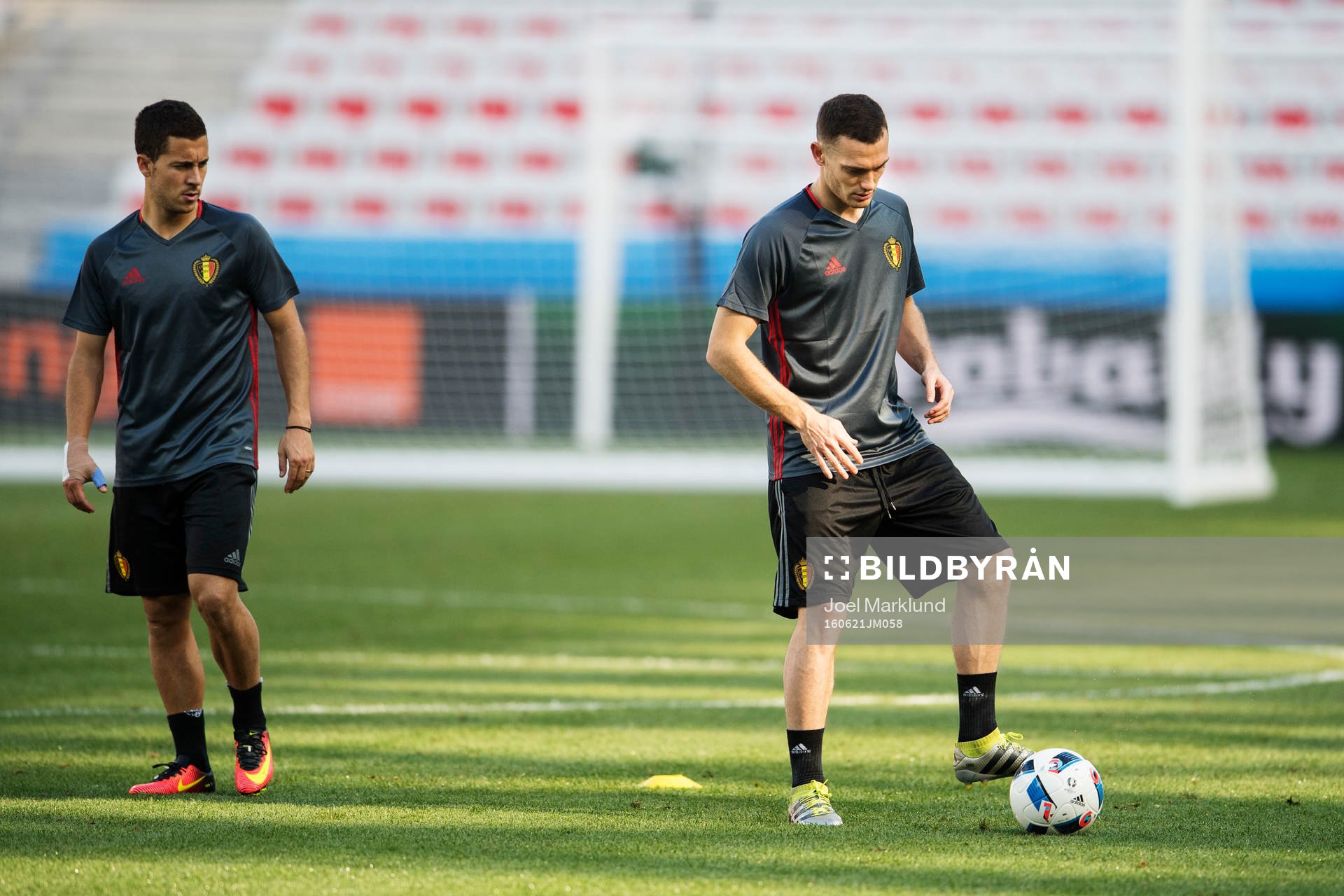 Eden Hazard och Thomas Vermaelen på Belgiens