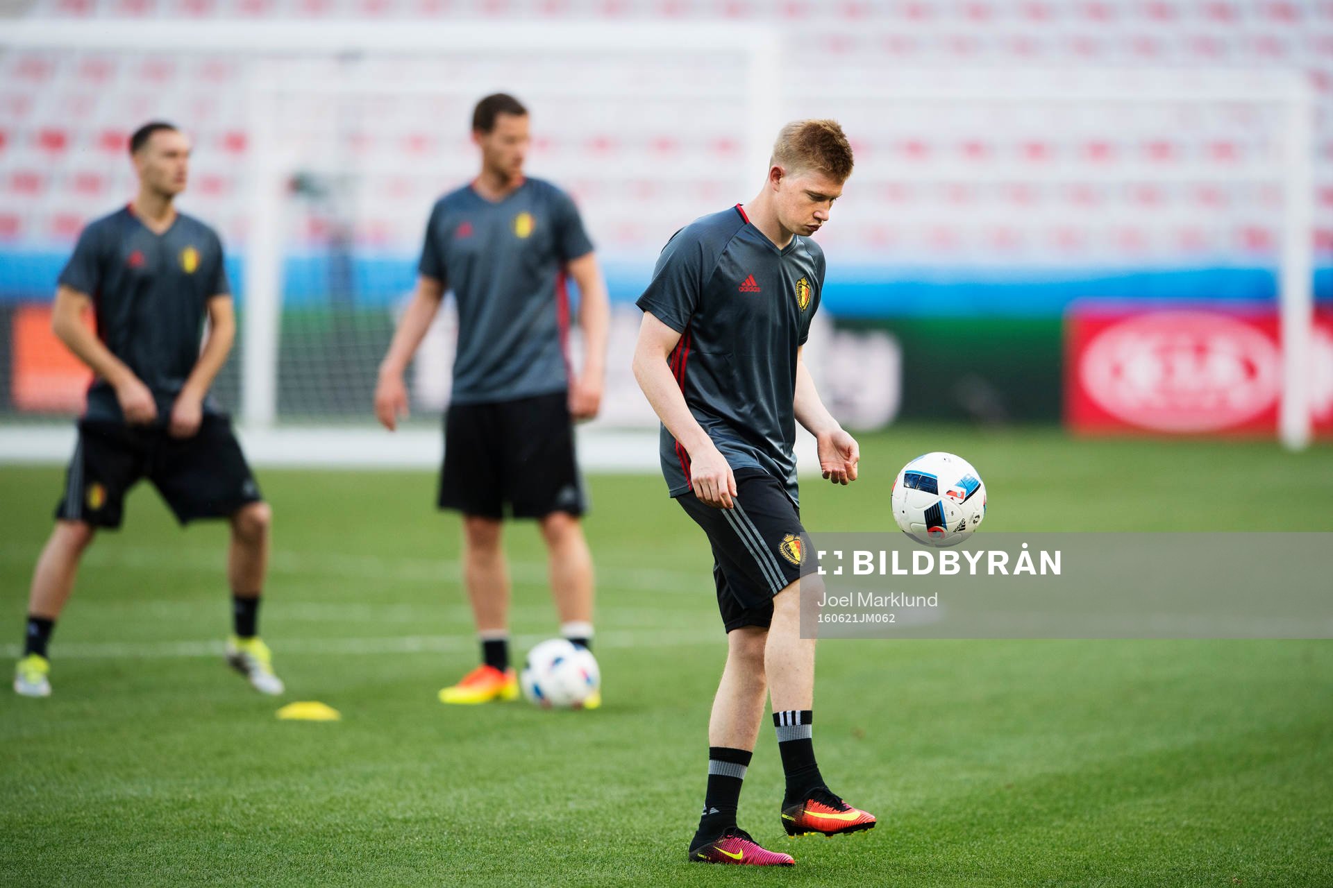 Kevin de Bruyne på Belgiens fotbollslandslags träning