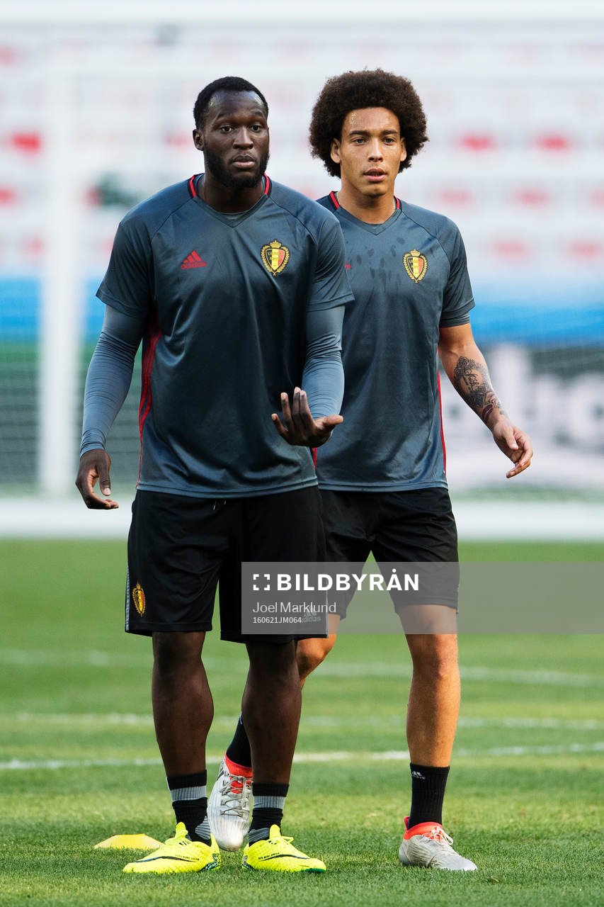 Romelu Lukaku och Axel Witsel på Belgiens