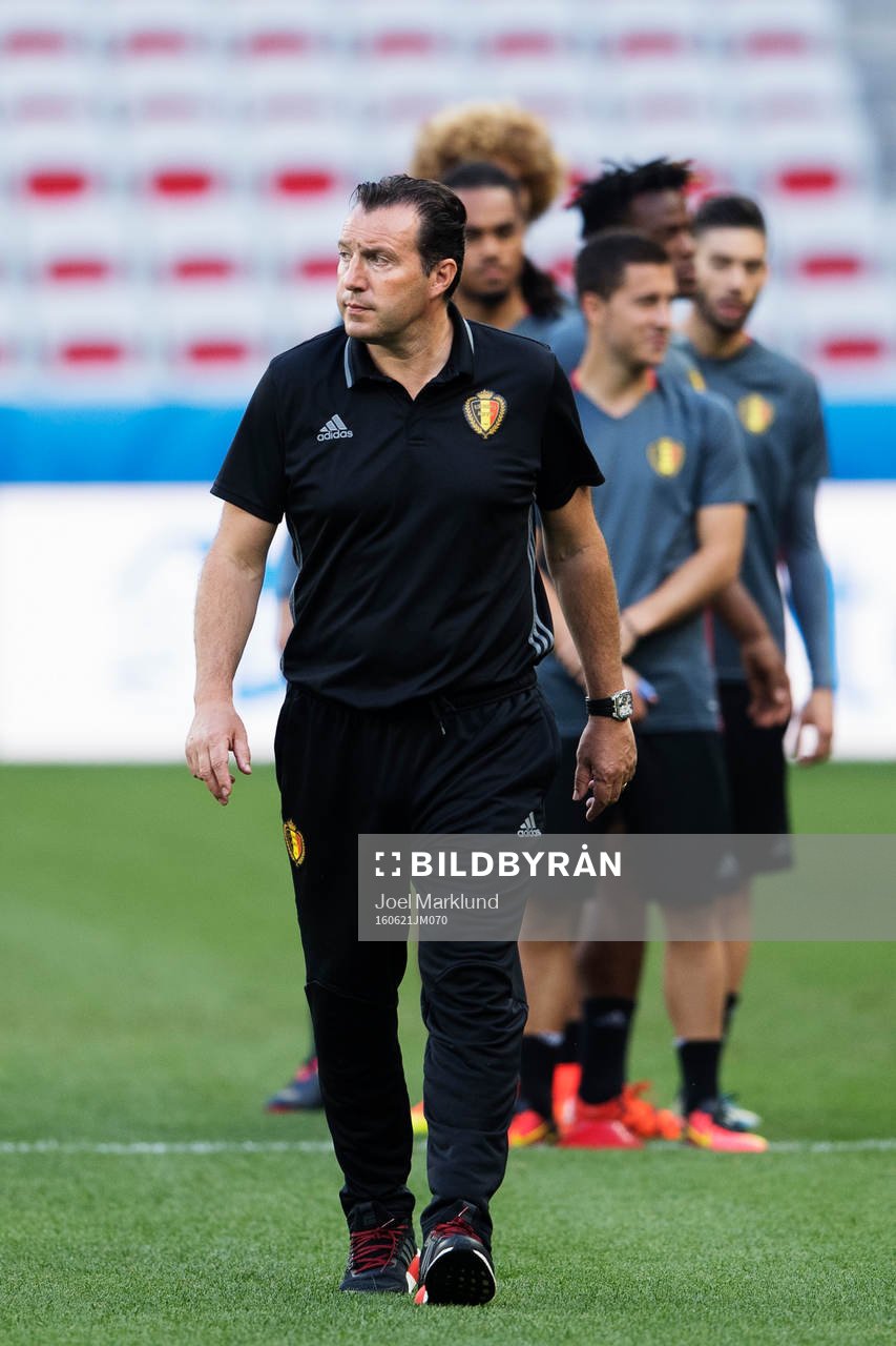 Förbundskapten Marc Wilmots på Belgiens fotbollslandslags