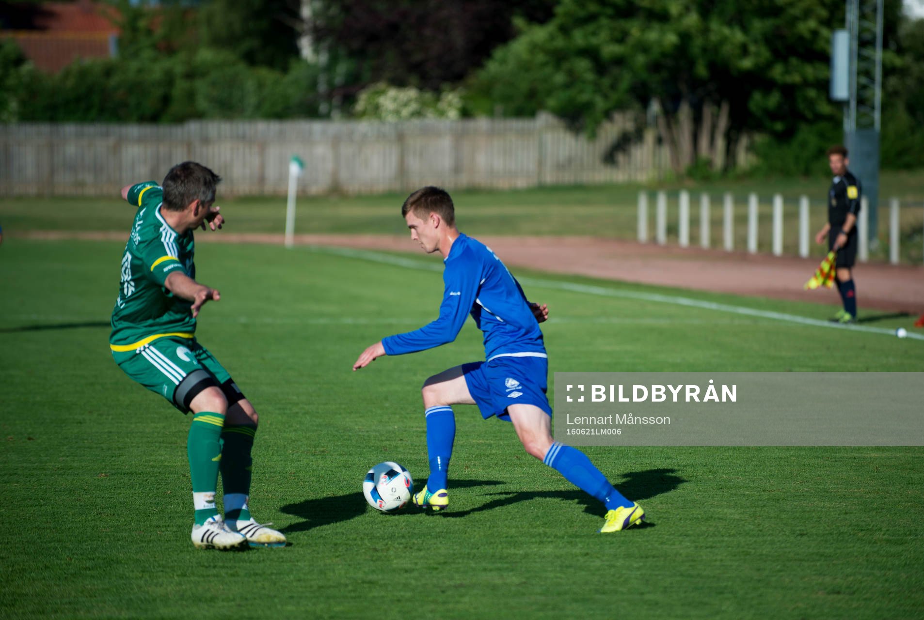 Bjärnums Simon Reinholdsson i matchen i division 5 mellan