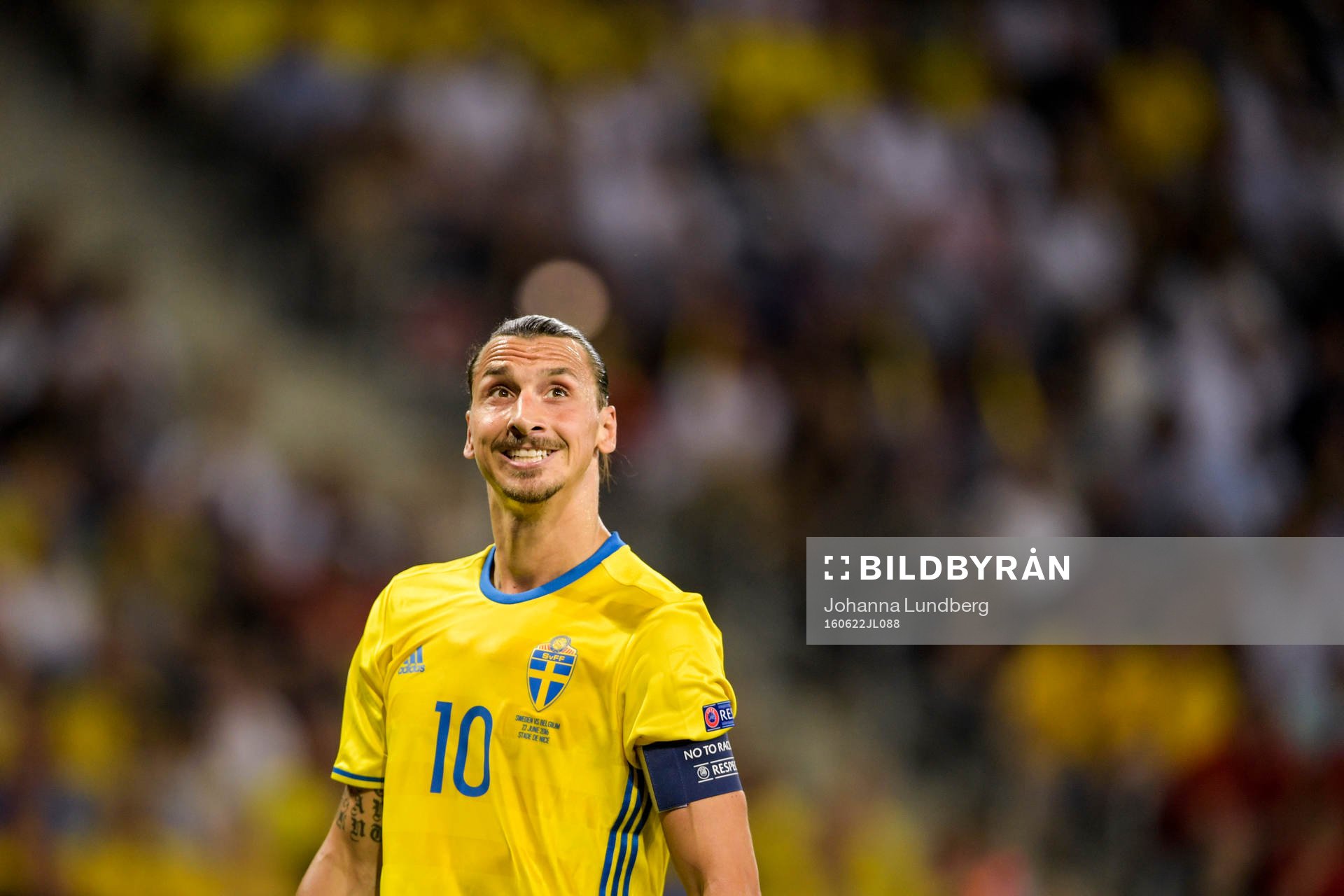 Sveriges Zlatan Ibrahimovic i fotbollsmatchen mellan