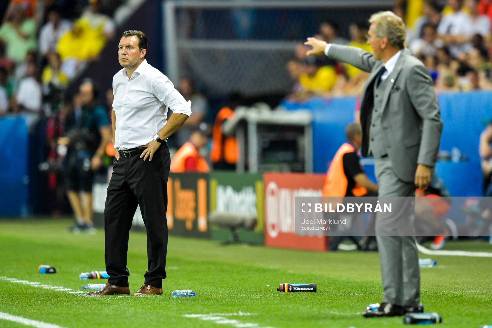 Belgiens förbundskapten Marc Wilmots och Sveriges