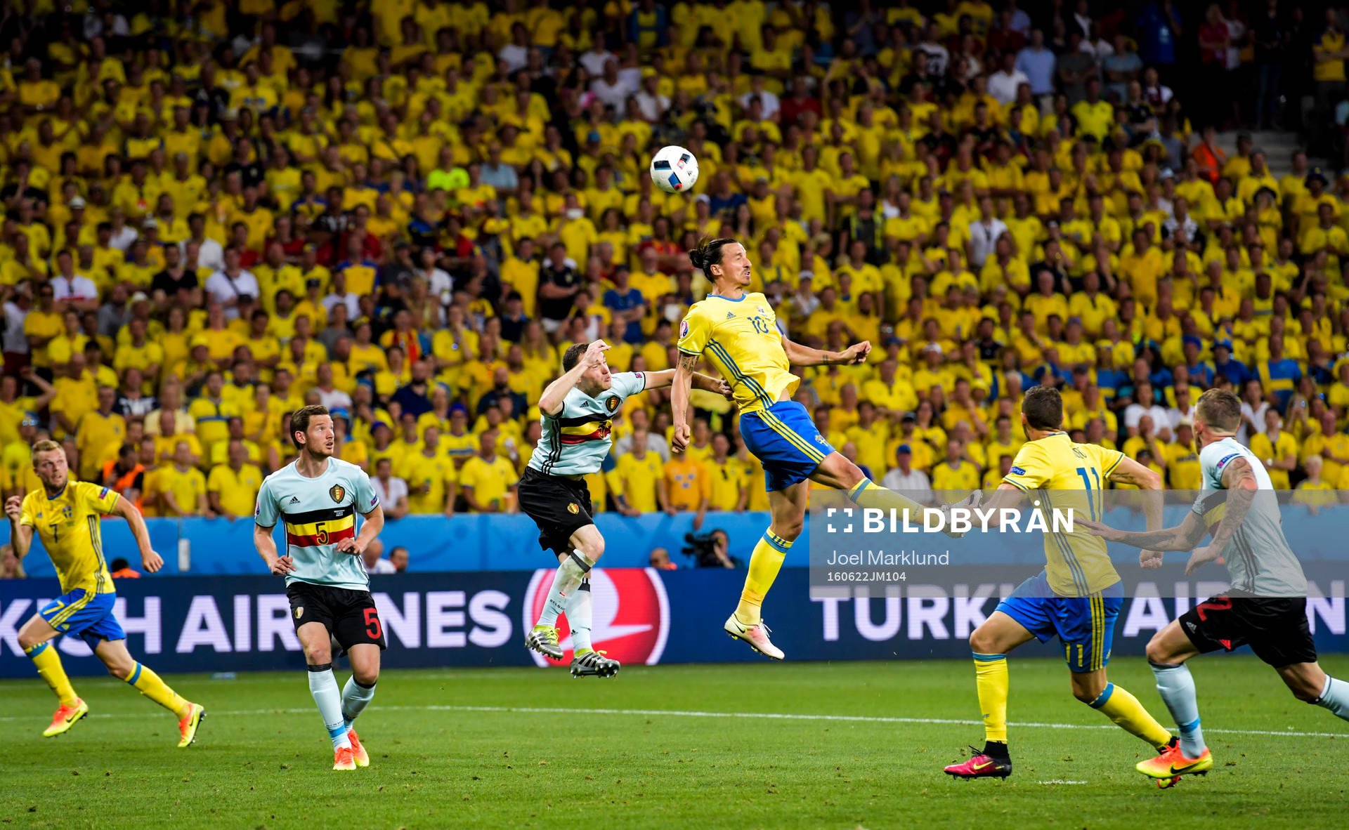 Sveriges Zlatan Ibrahimovic och Belgiens Thomas Vermaelen i