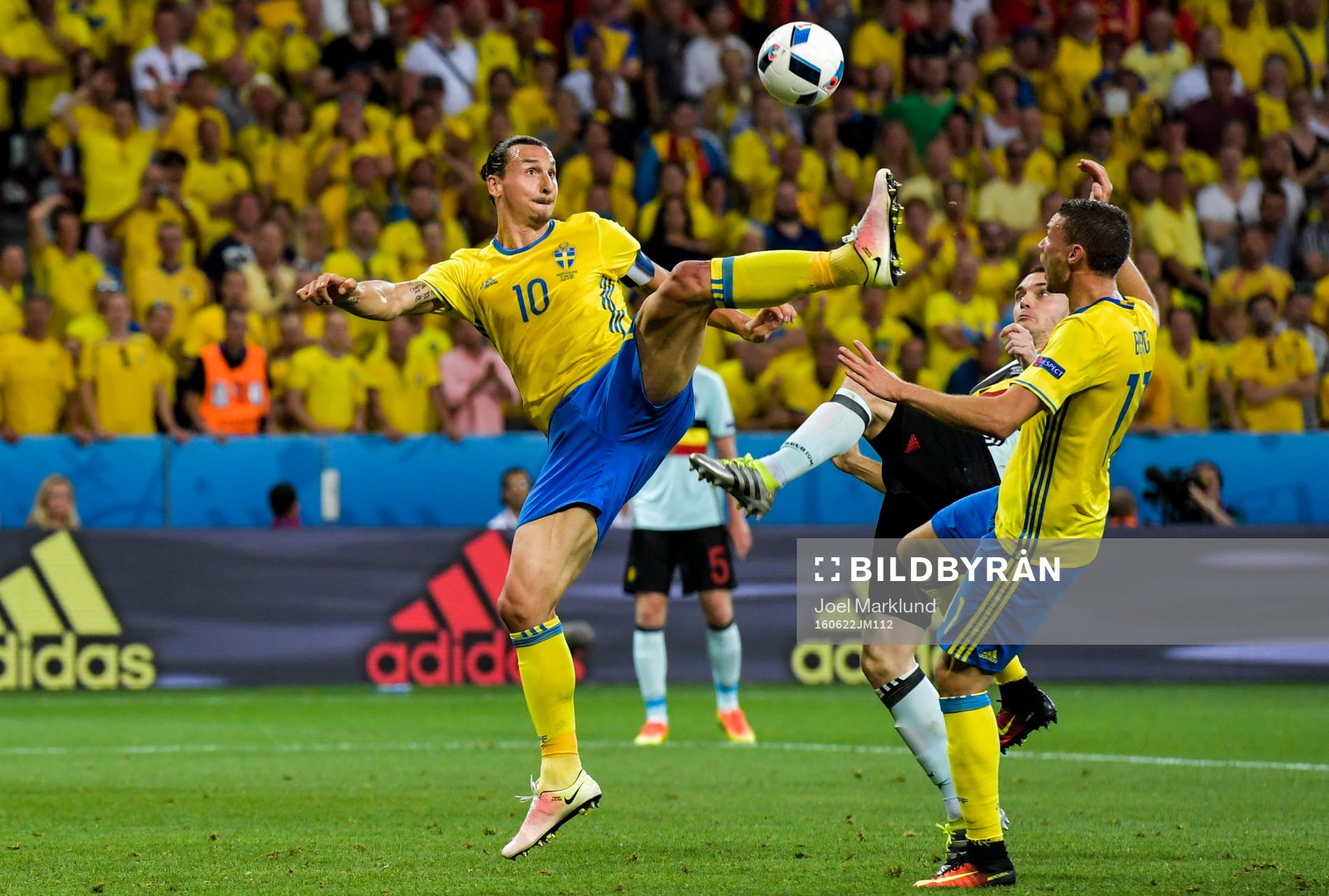 Sveriges Zlatan Ibrahimovic och Marcus Berg i