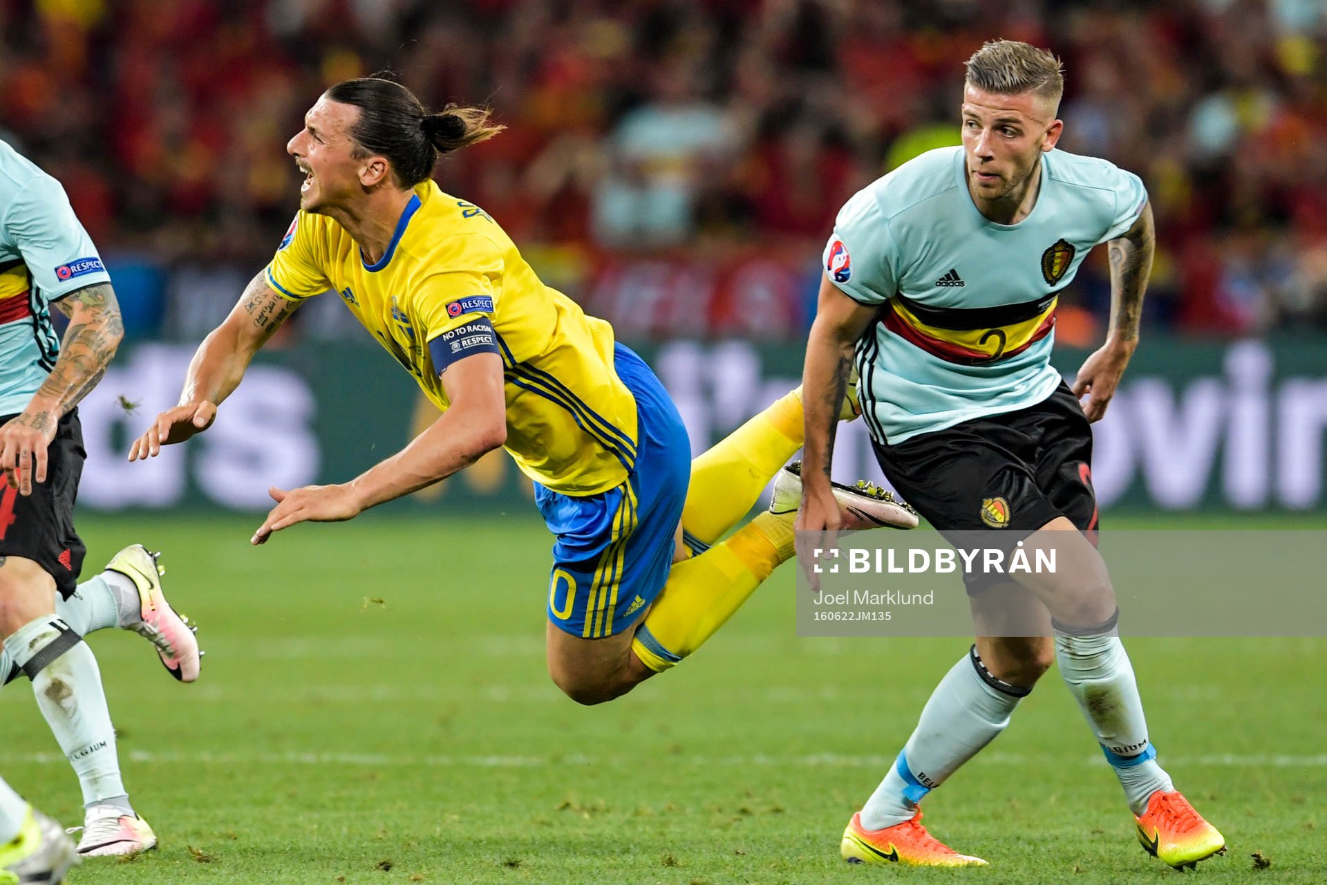 Sveriges Zlatan Ibrahimovic faller