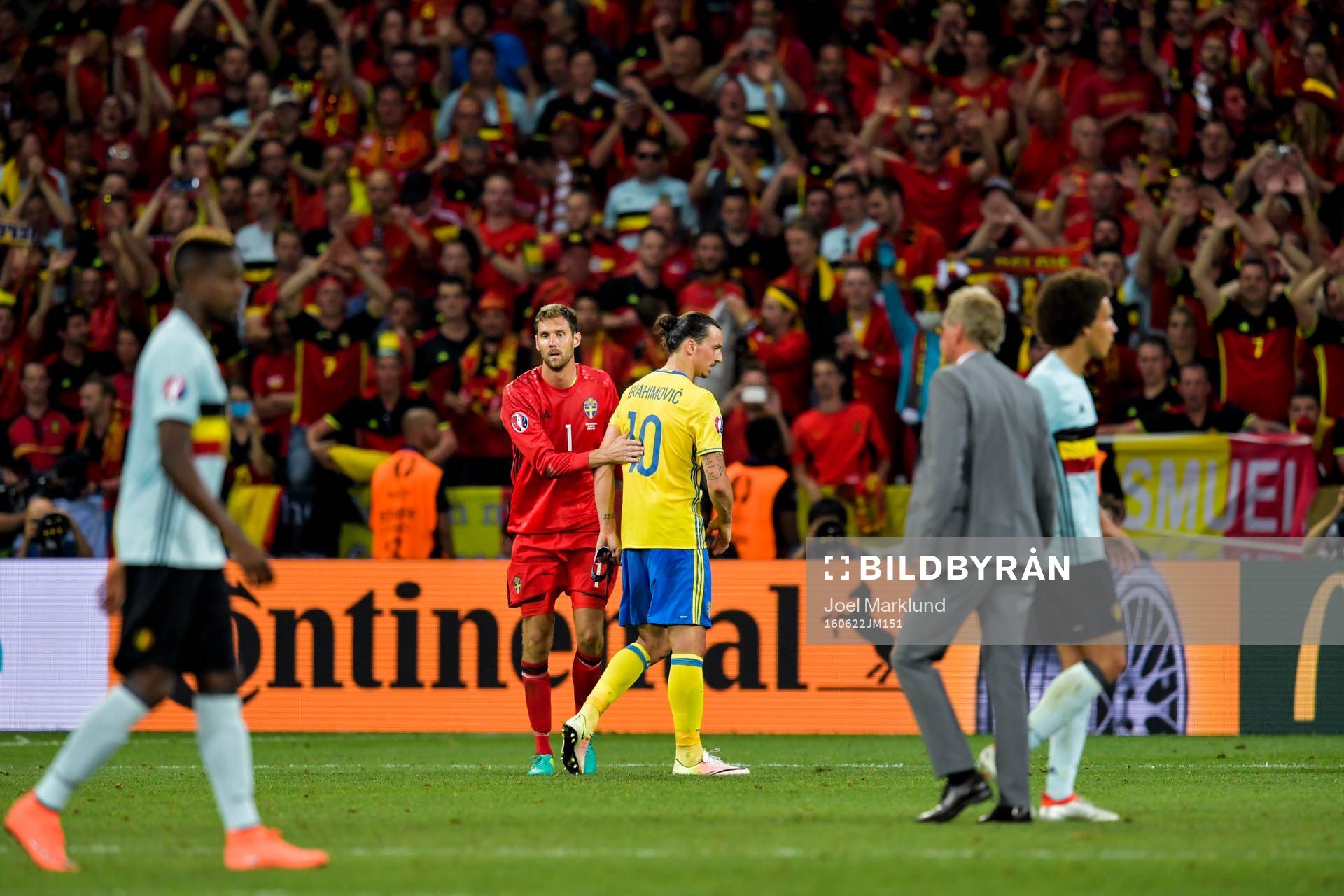 Sveriges målvakt Andreas Isaksson och Zlatan Ibrahimovic