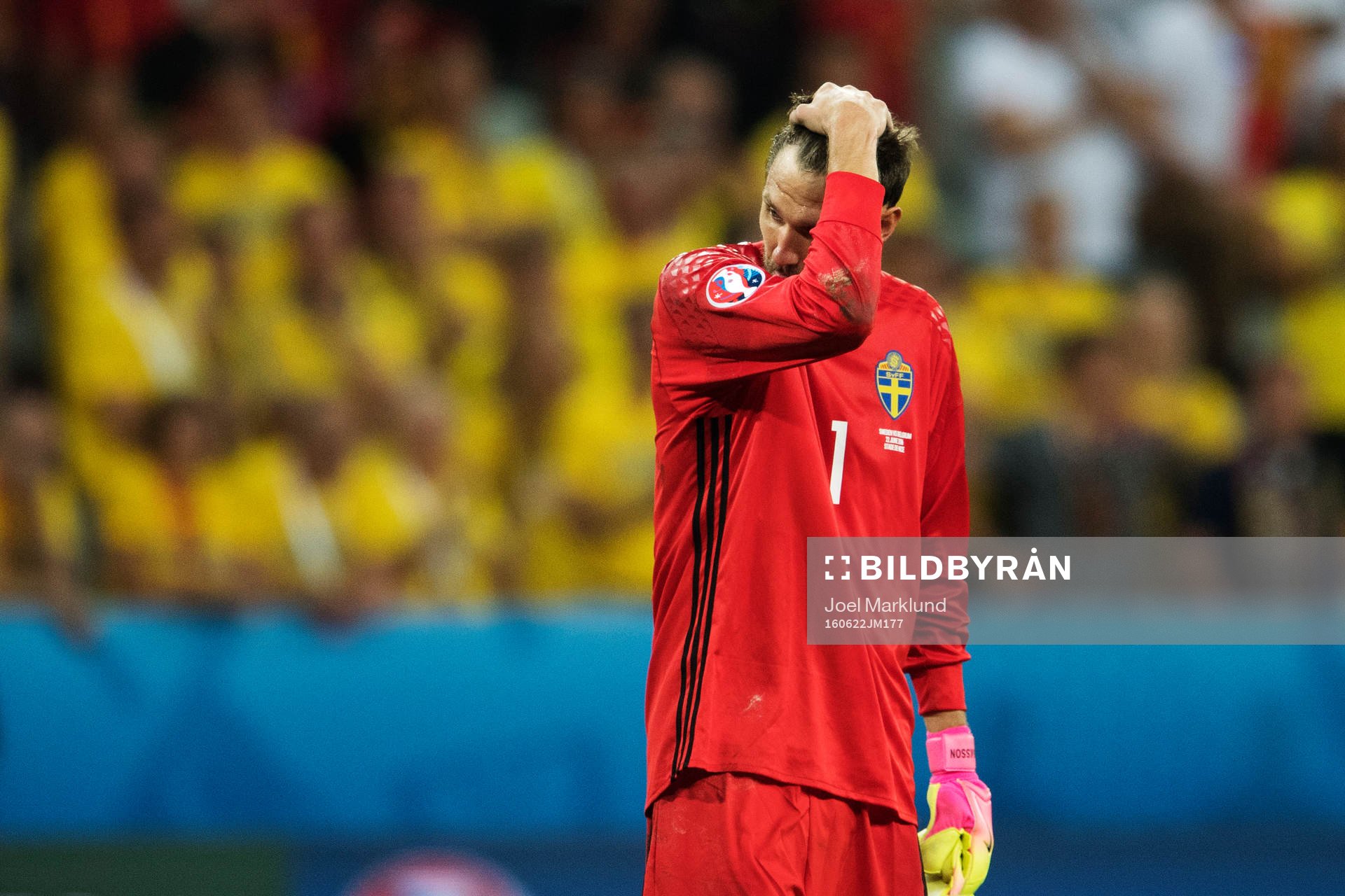 Sveriges målvakt Andreas Isaksson deppar