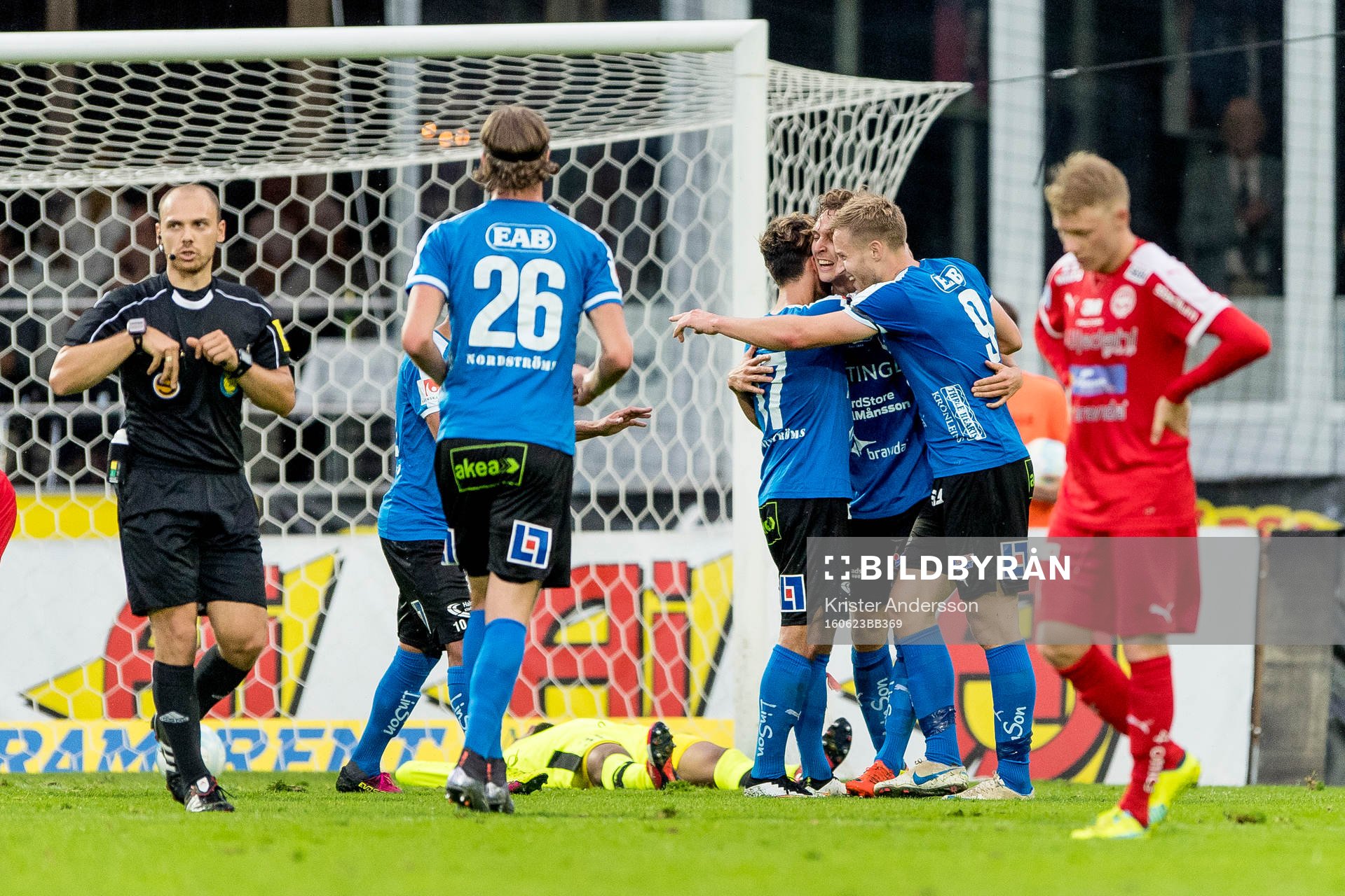 Halmstads spelare jublar