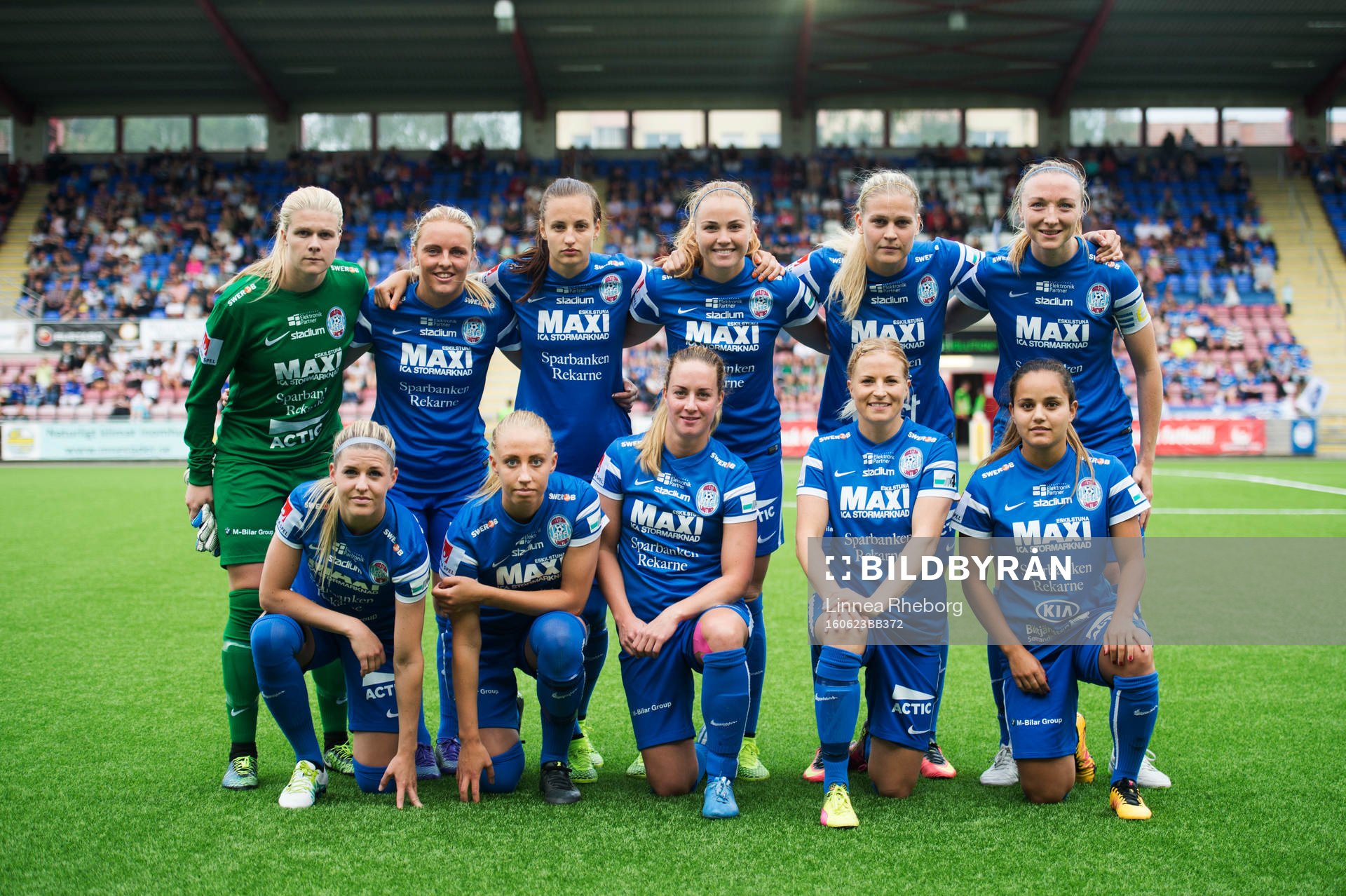 målvakt Emelie Lundberg, Mimmi Larsson, Nathalie Björn,